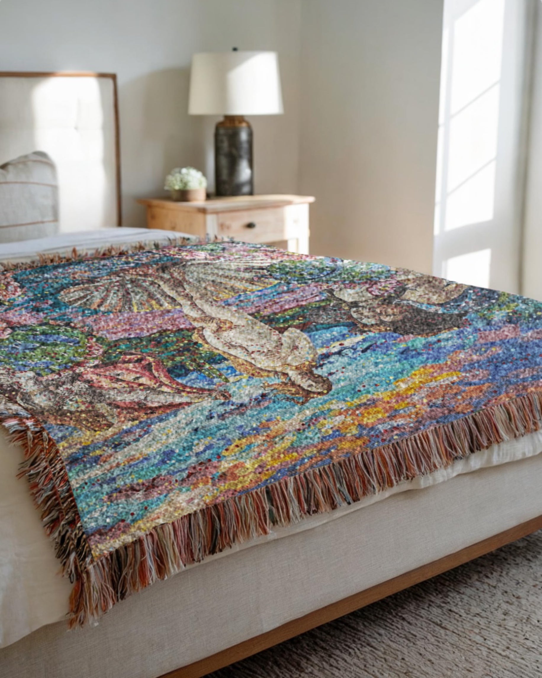 Desert Birth Of Venus Woven Blanket Tapestry