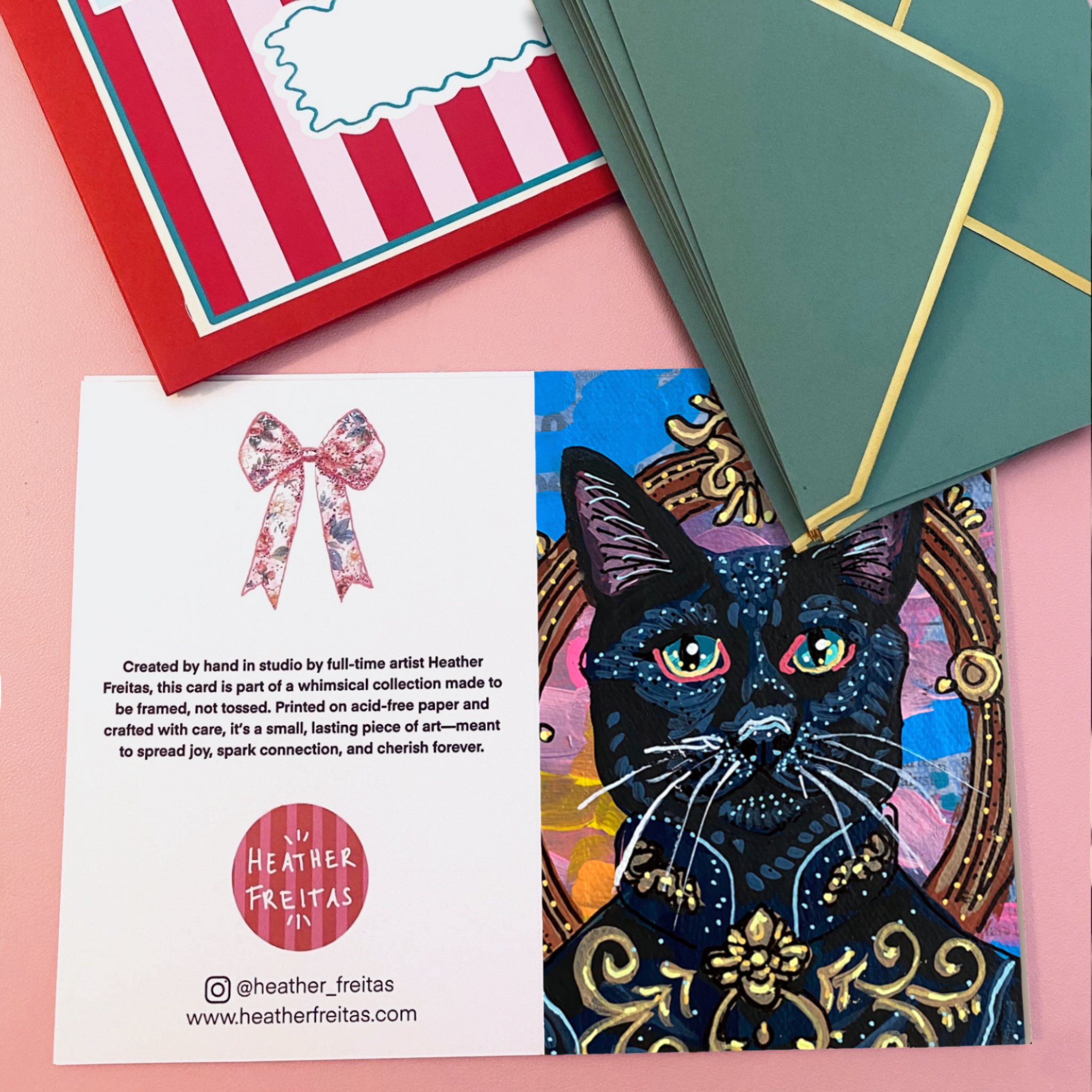 Royal Black Cat - Greeting Card / Fine Art Print