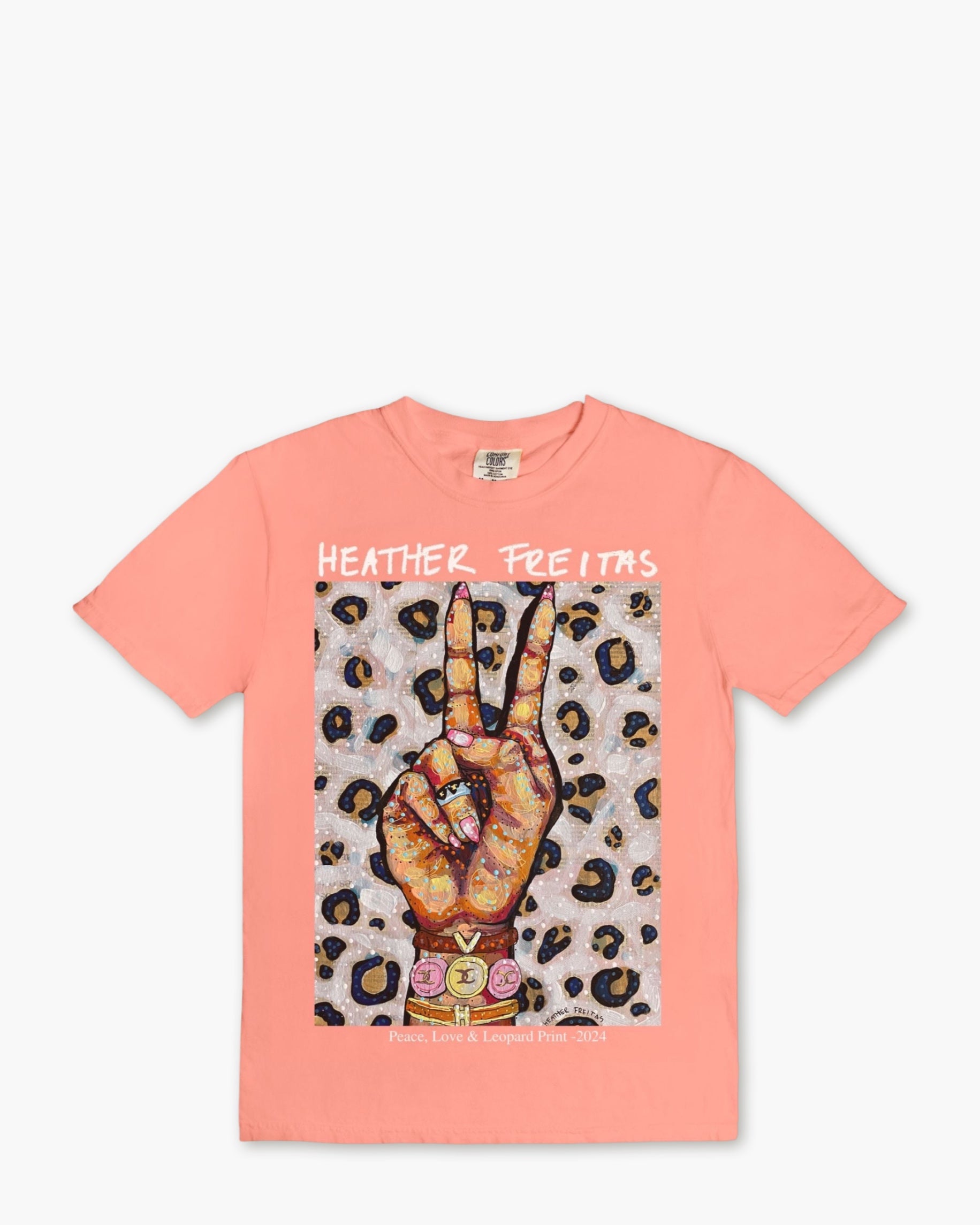 Peace, Love & Leopard Print Tee