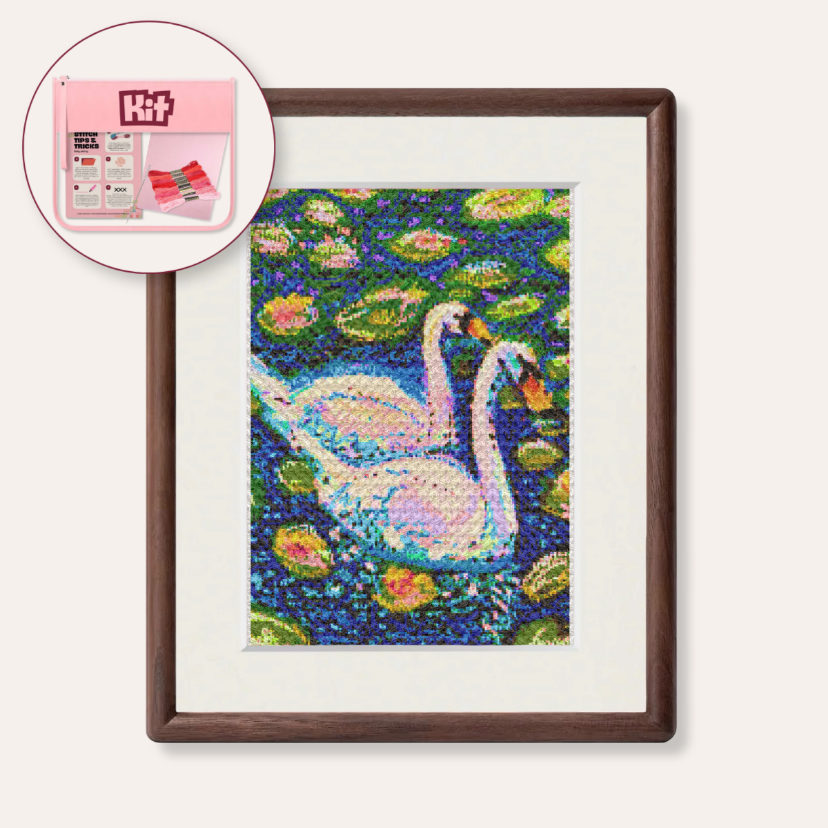 Two Swans Counted Cross Stitch Kit