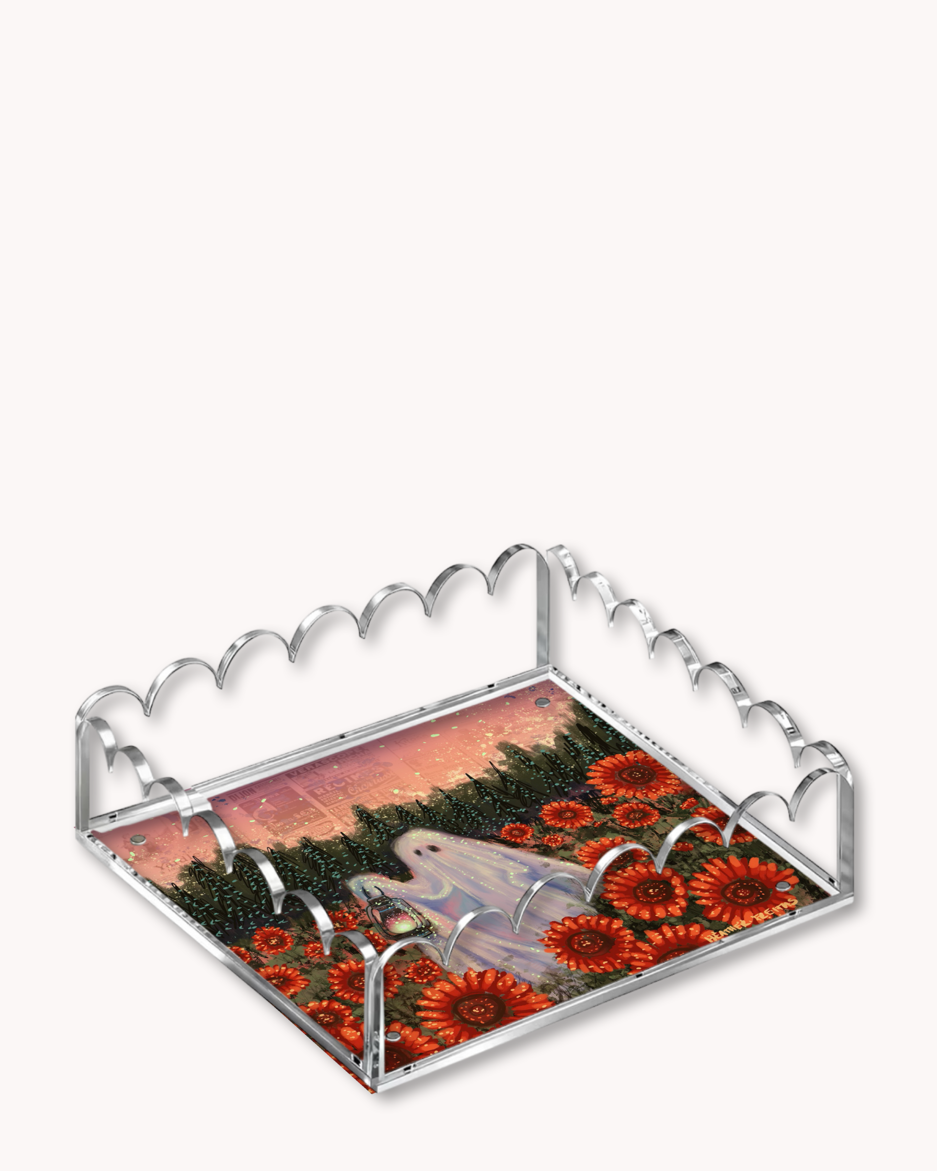 Twilight Sunflower Ghost Acrylic Tray
