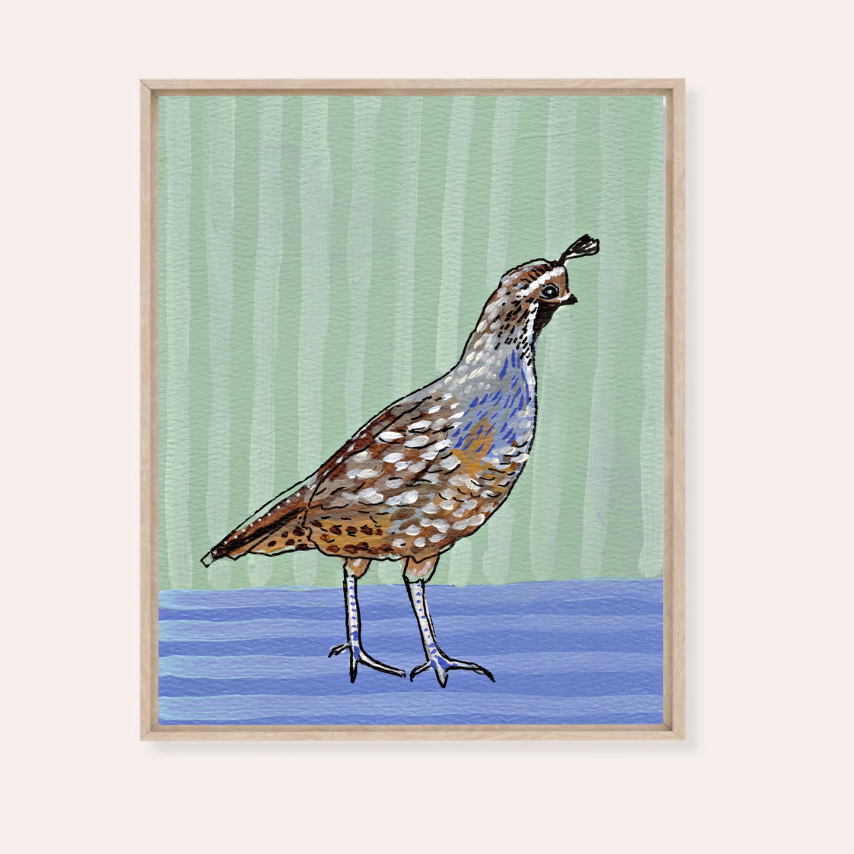 Quail Framed Fine Art Canvas Print
