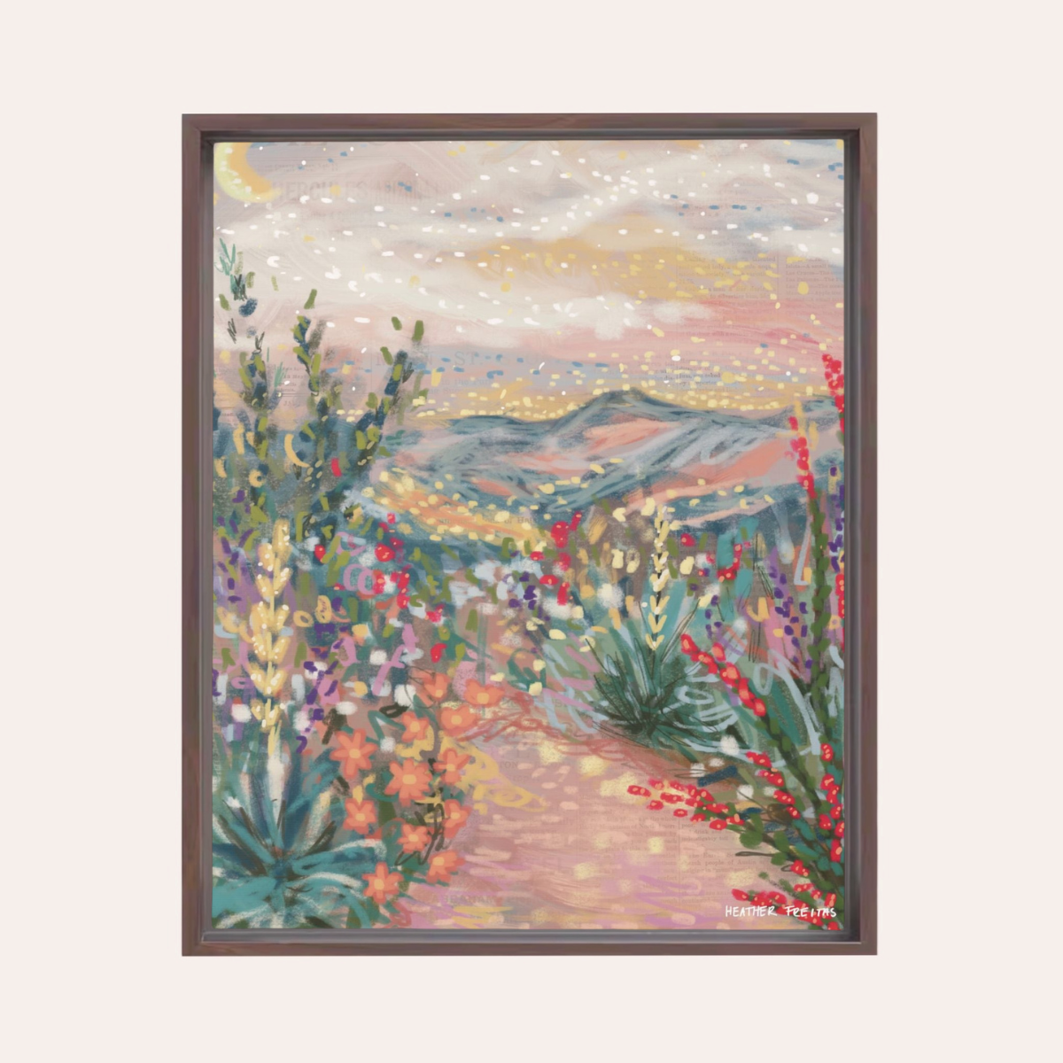 Pastel Desert Framed Fine Art Canvas Print