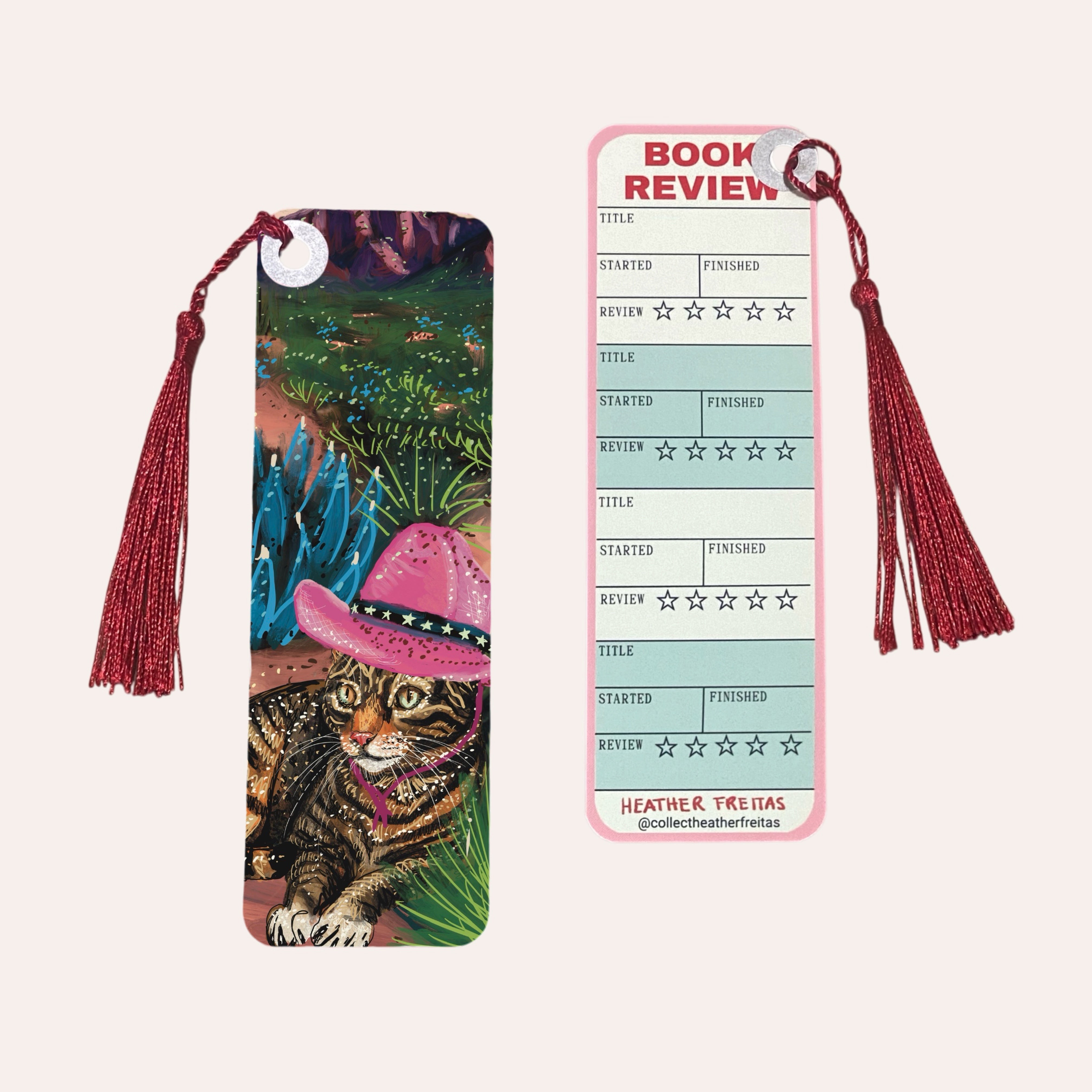 Cowgirl Cat Soft Touch Premium Bookmark