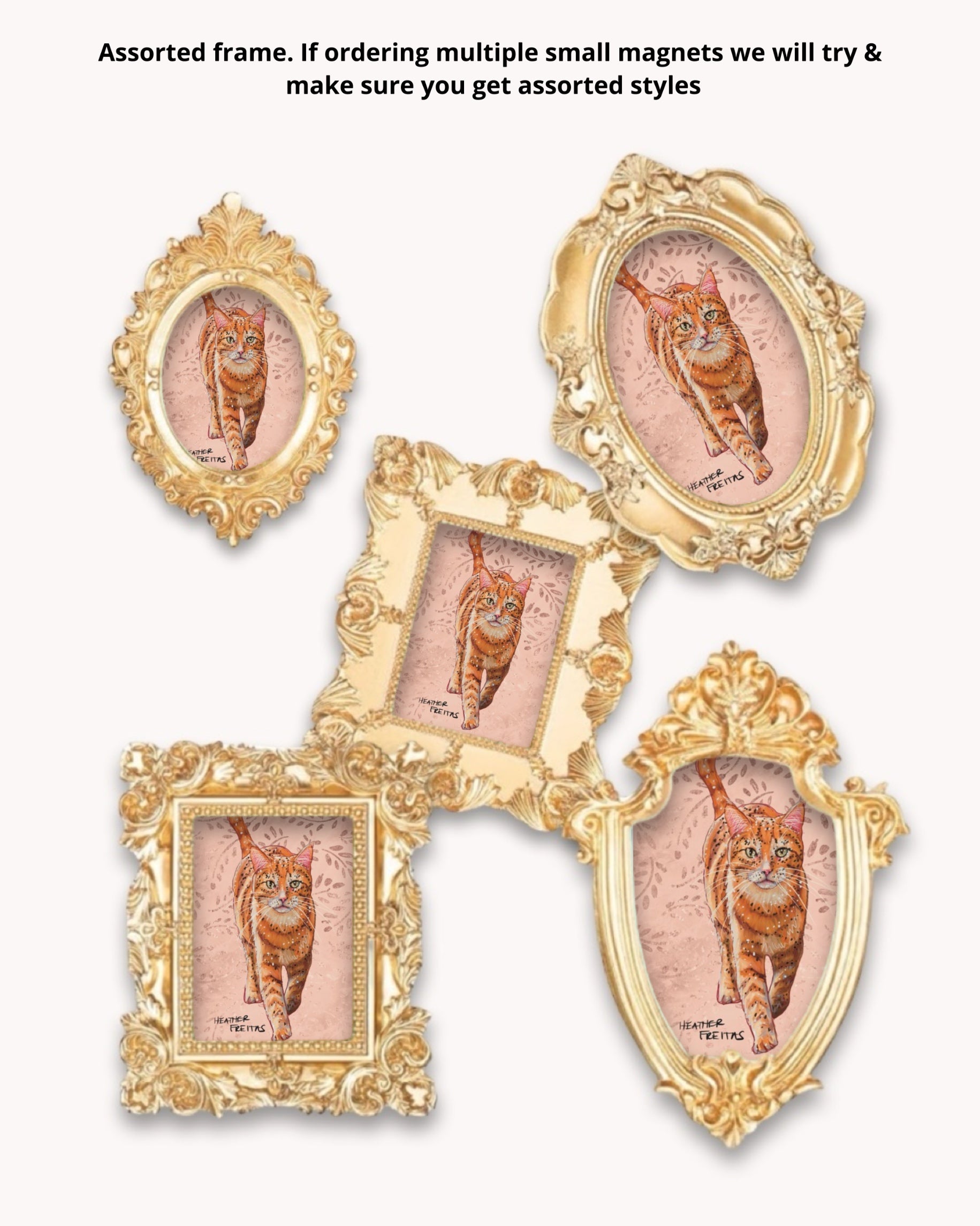 Orange Tabby Framed Magnet ( Small )