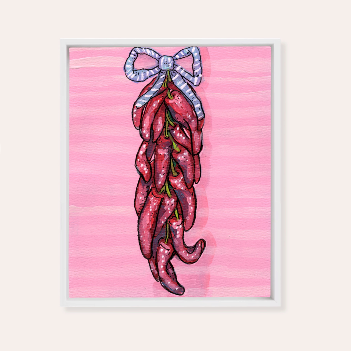 Dried Chili's Framed Fine Art Canvas Print
