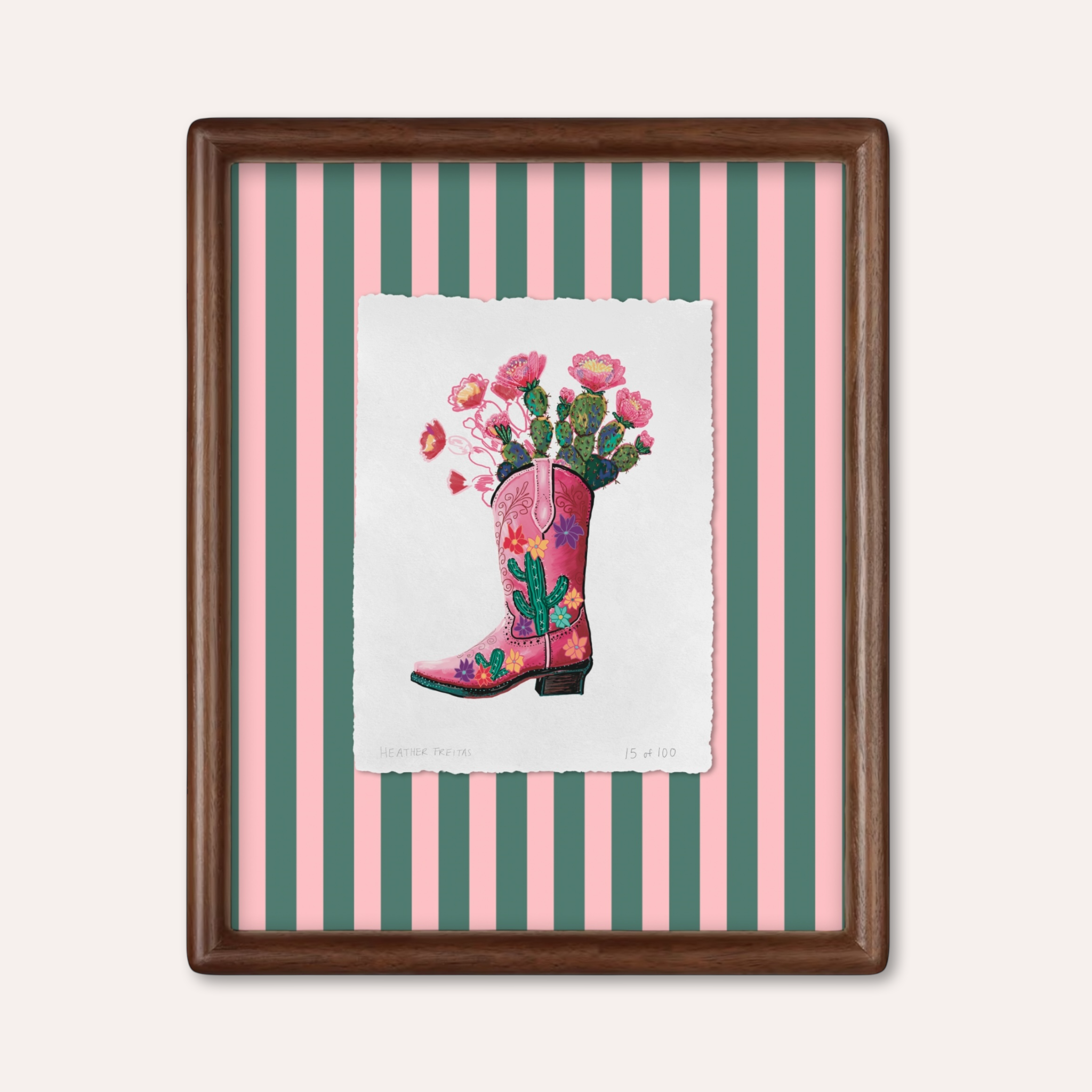 Cactus Boot Limited Edition Framed Print