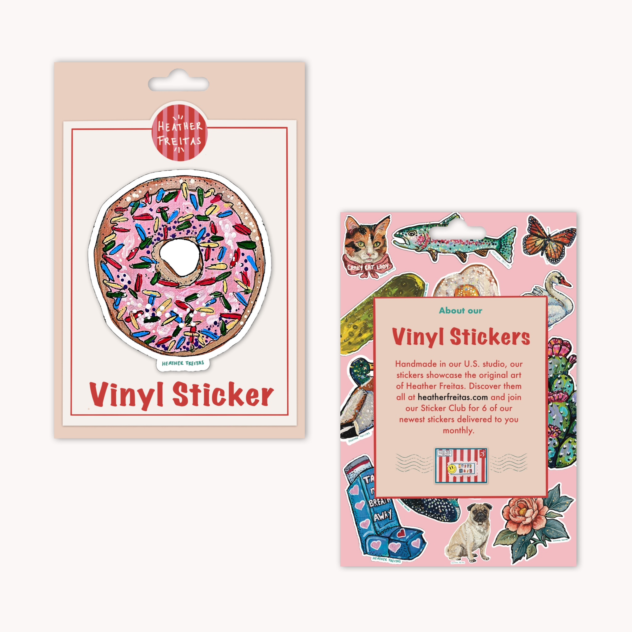 Pink Sprinkles Donut Sticker