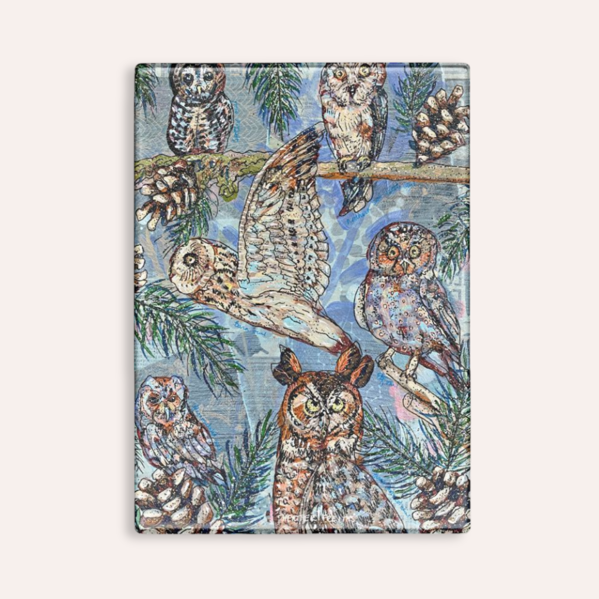 Owl Specimens Glass Chopping Board Trivet