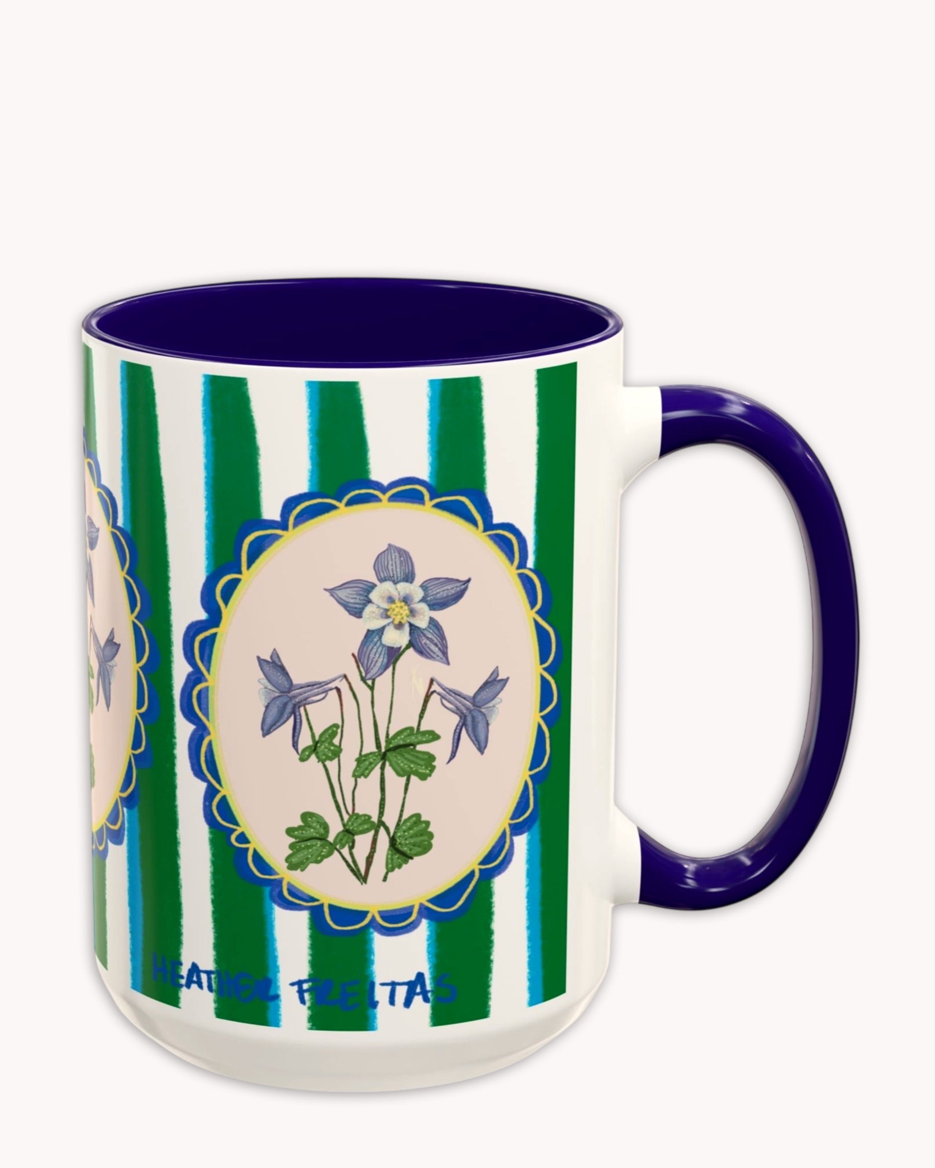 Blue Columbine Coffee Mug 15oz