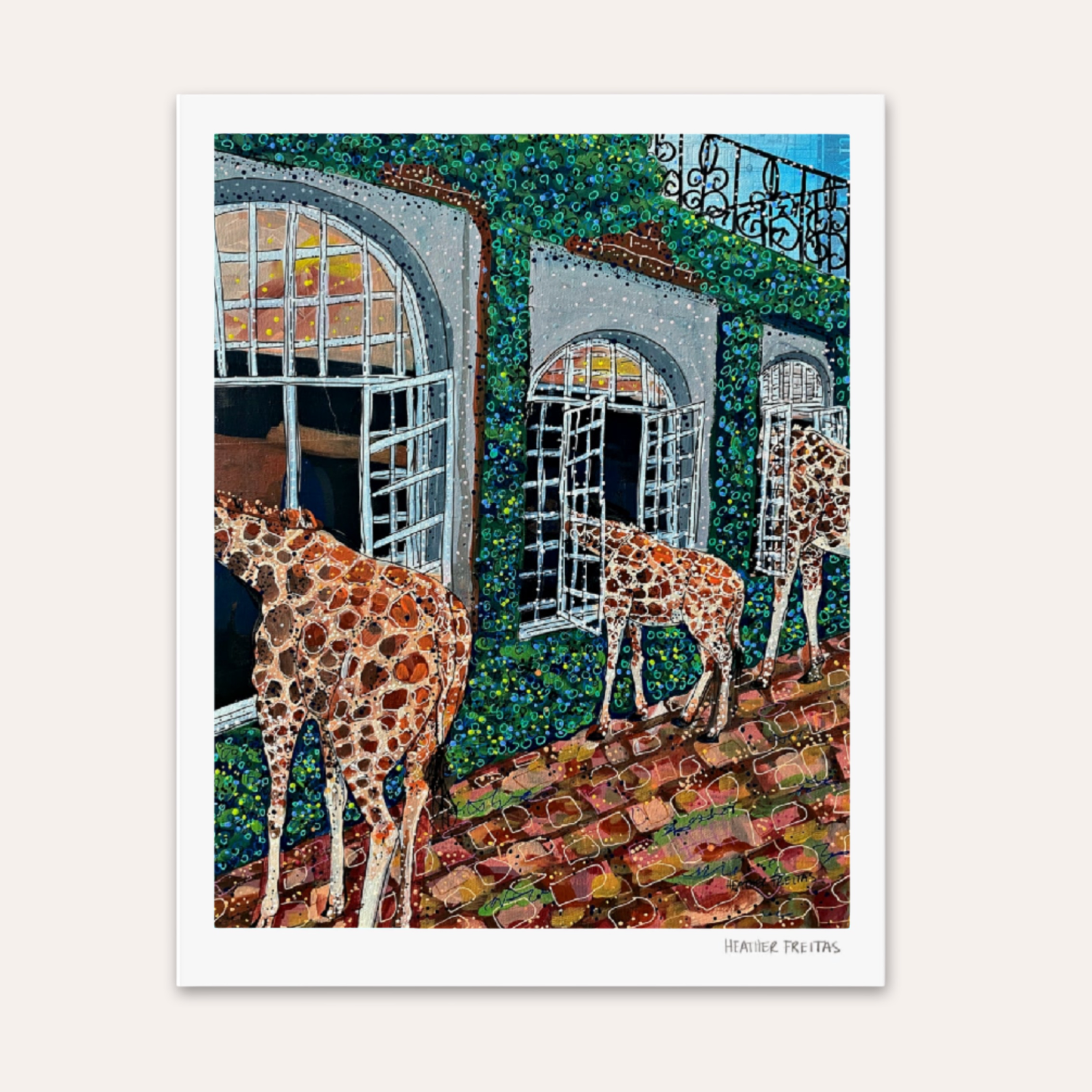 Fine Dining Giraffes Fine Art Print