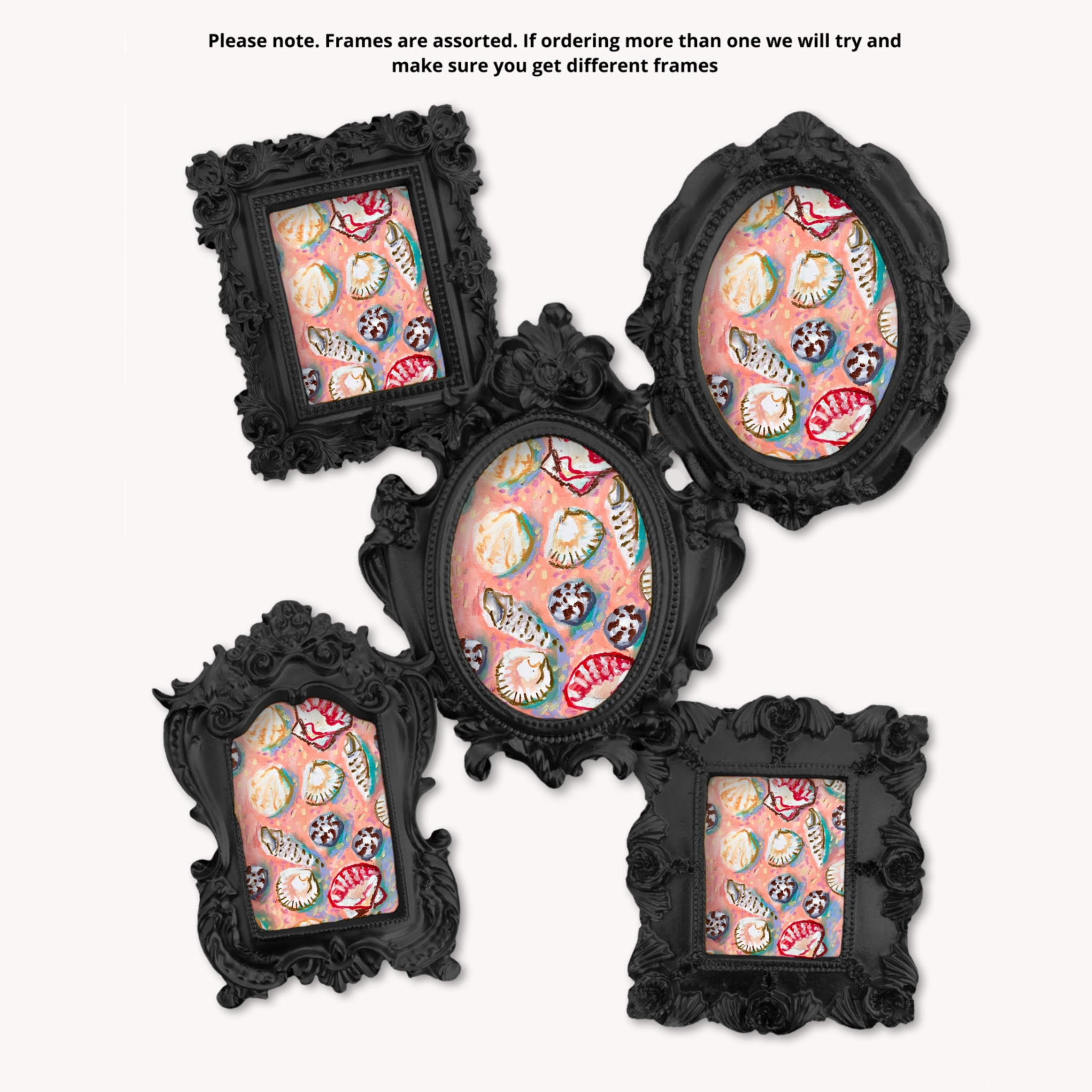 Pink Shells Framed Small Magnet