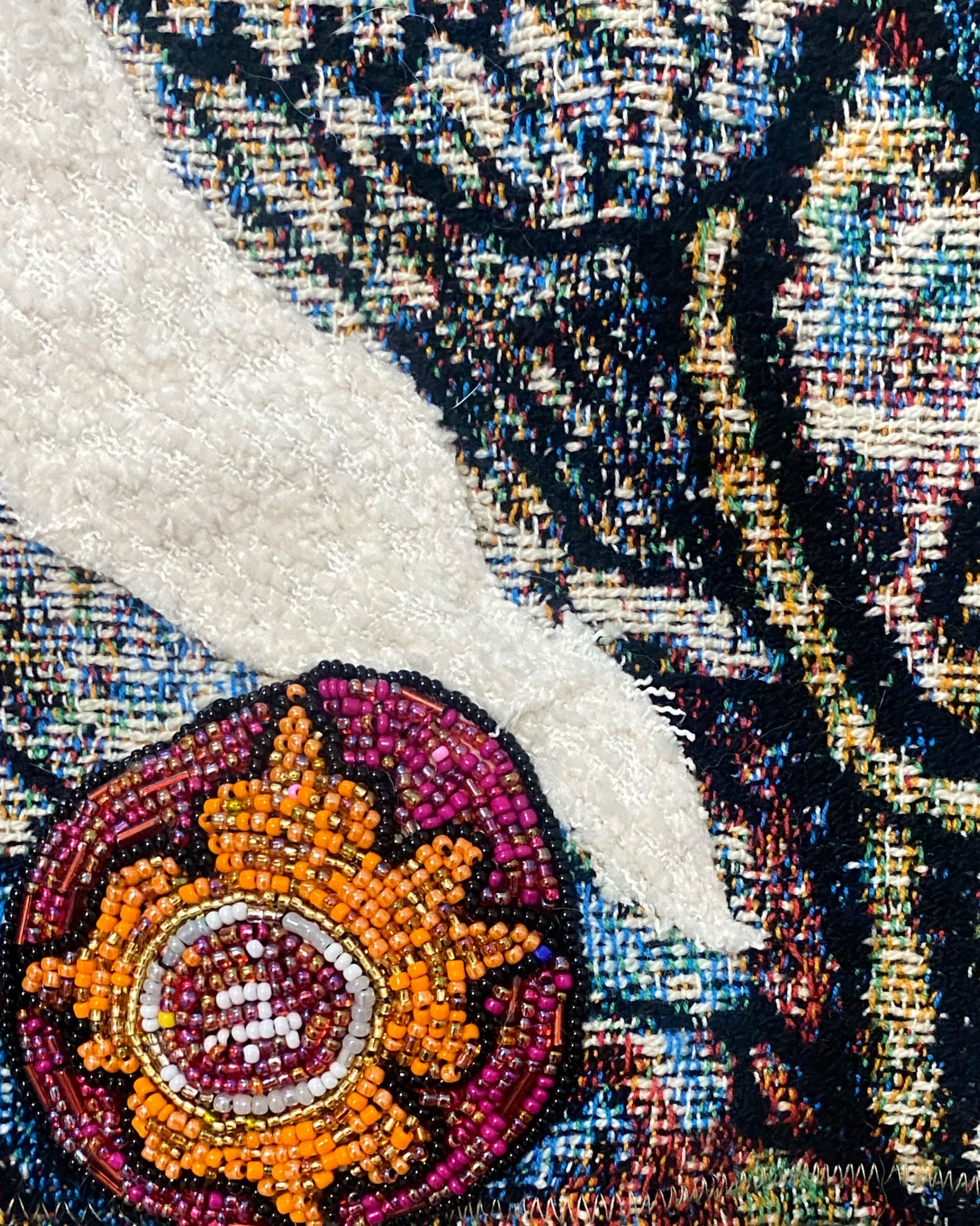 Root Chakra ( Fine Art Tapestry With Beaded Accents )