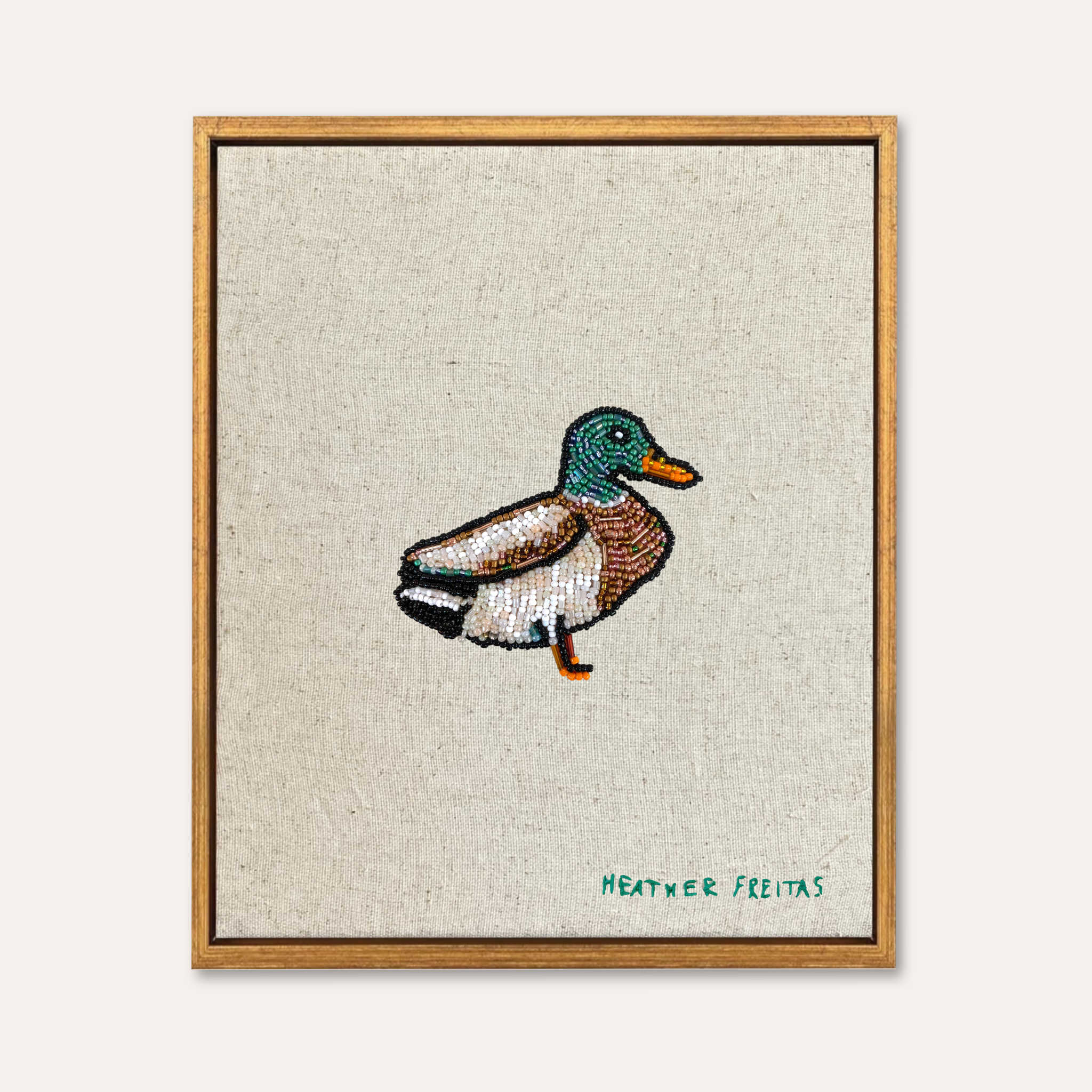Mallard Beaded Embroidery Wall Art