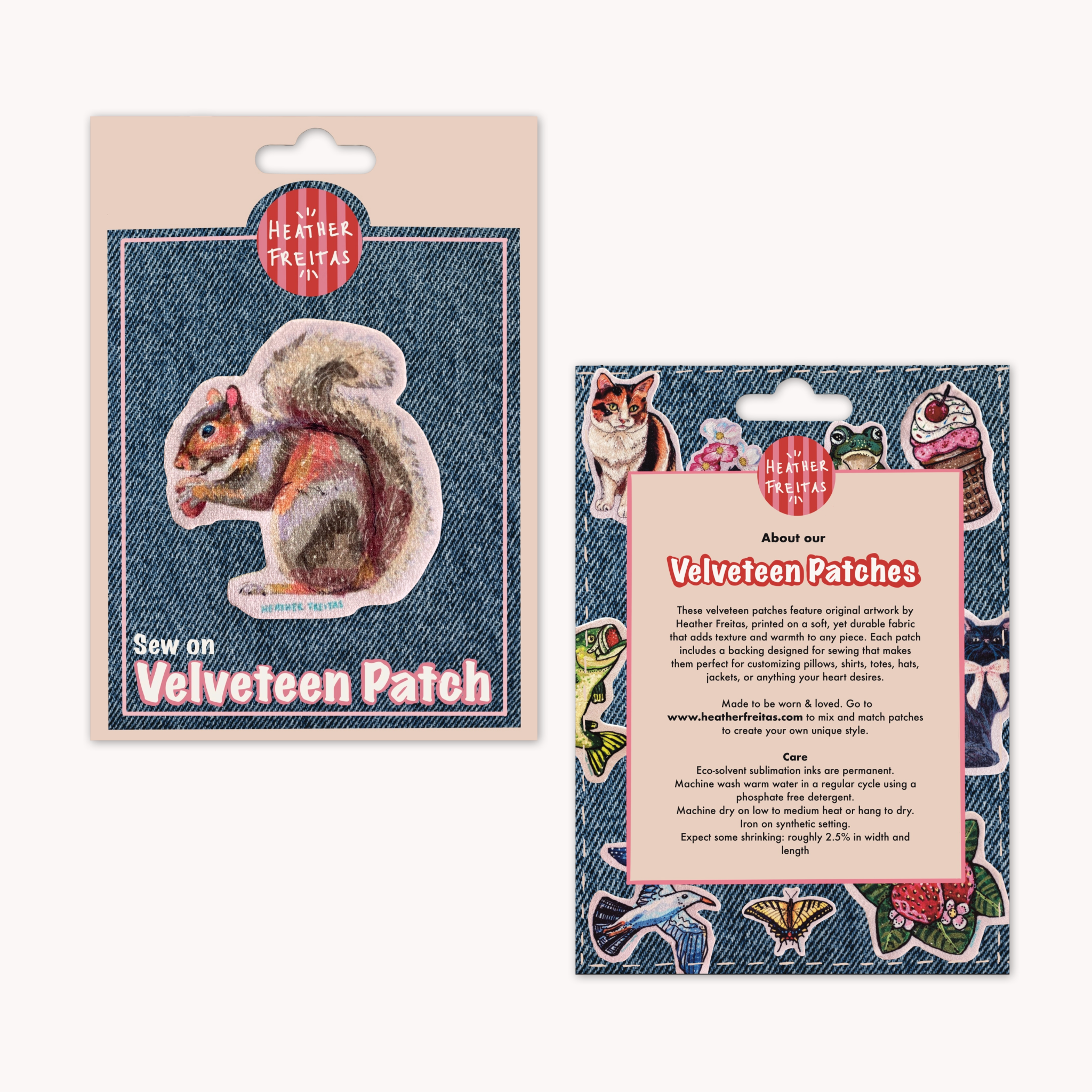 Squirrel - Sew On Velveteen Patch
