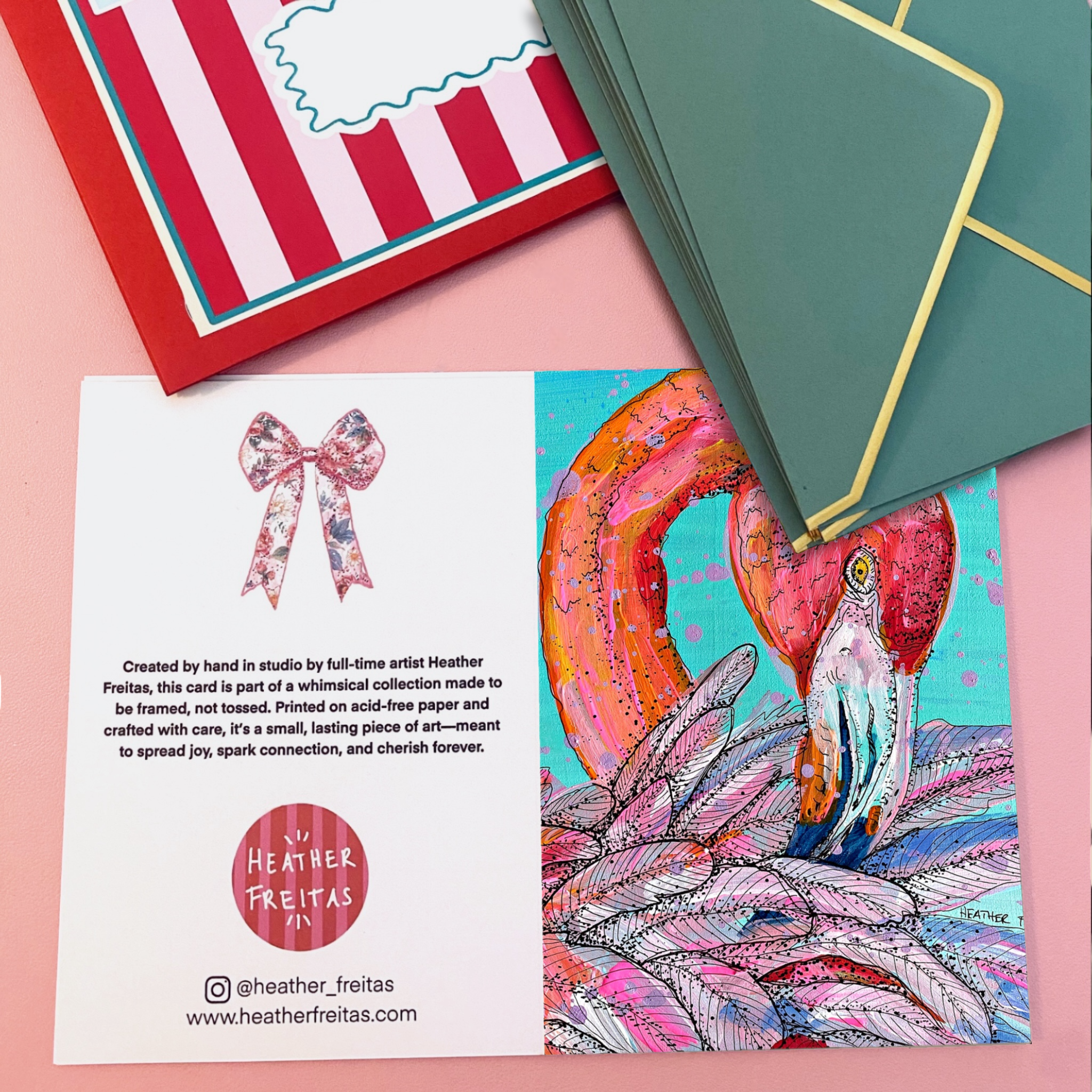 Garnet Flamingo - Greeting Card / Fine Art Print