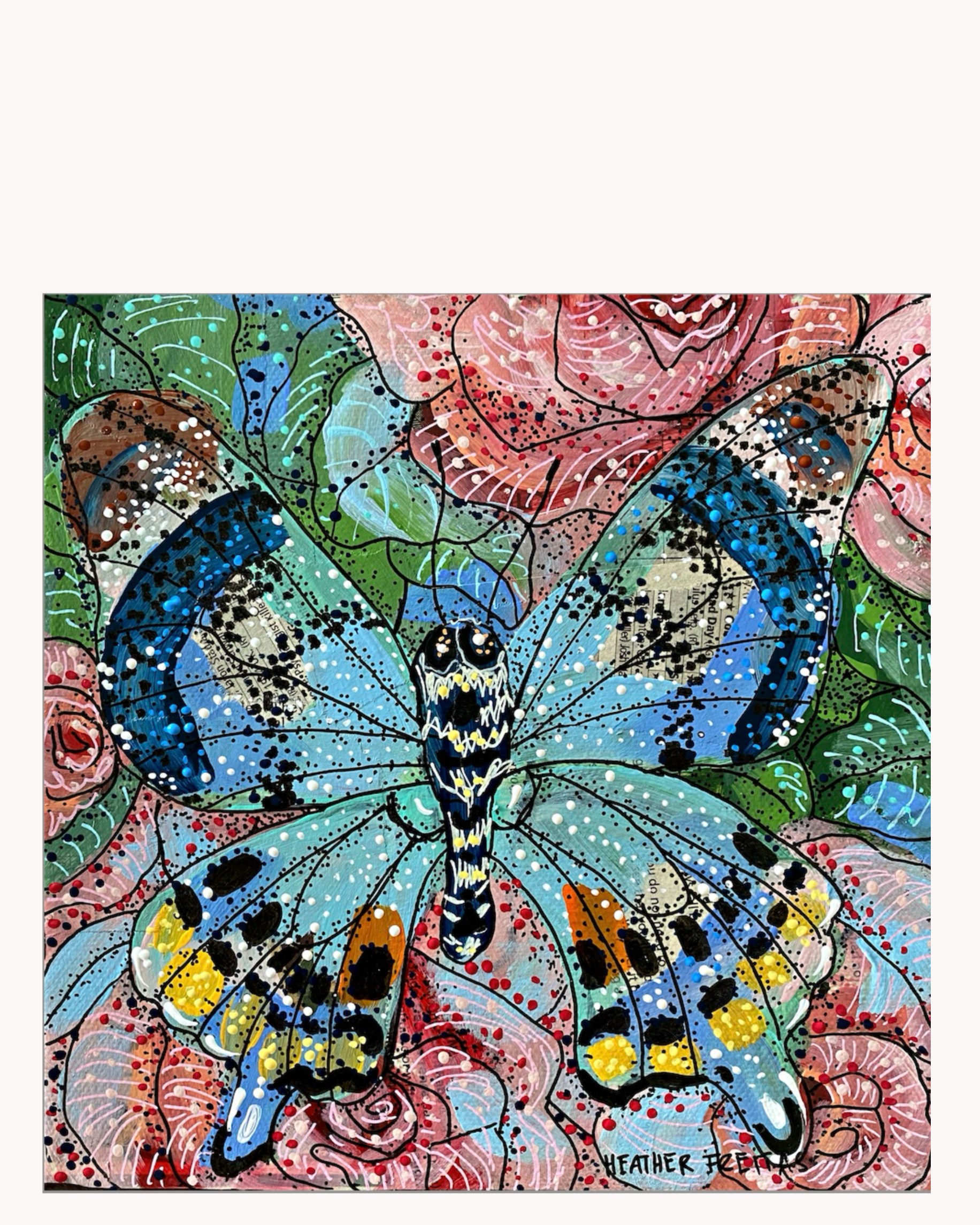 Rose Bouquet Butterfly Acrylic Tray