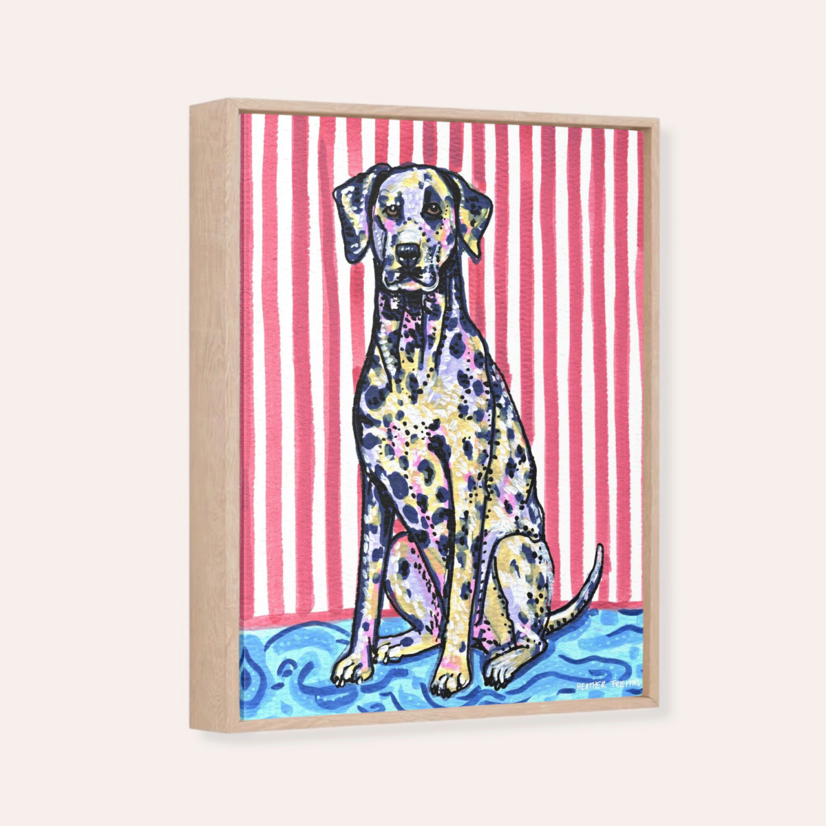 Dalmation Dog Framed Fine Art Canvas Print