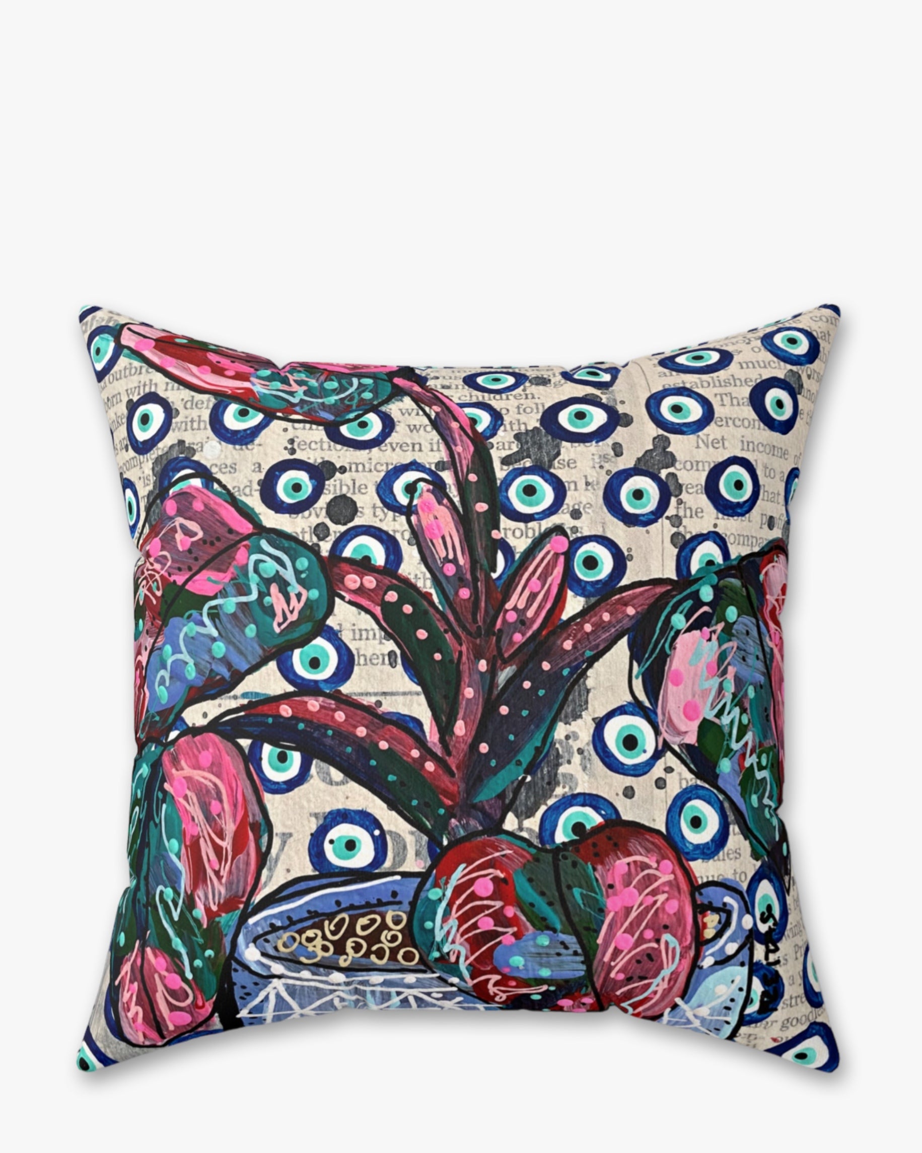 Pink Princess Philodendron Faux Suede Pillow