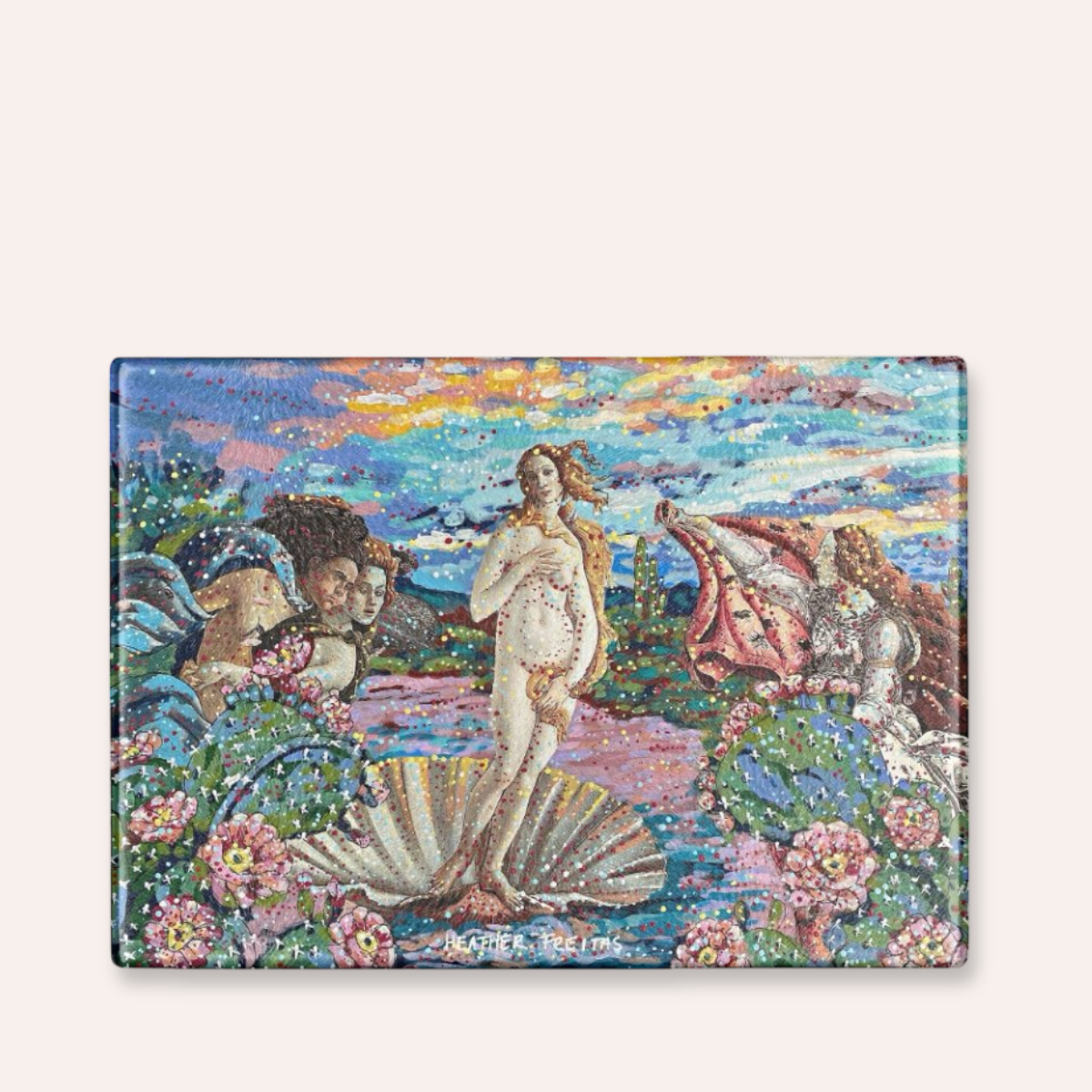 Desert Birth Of Venus Glass Chopping Board Trivet