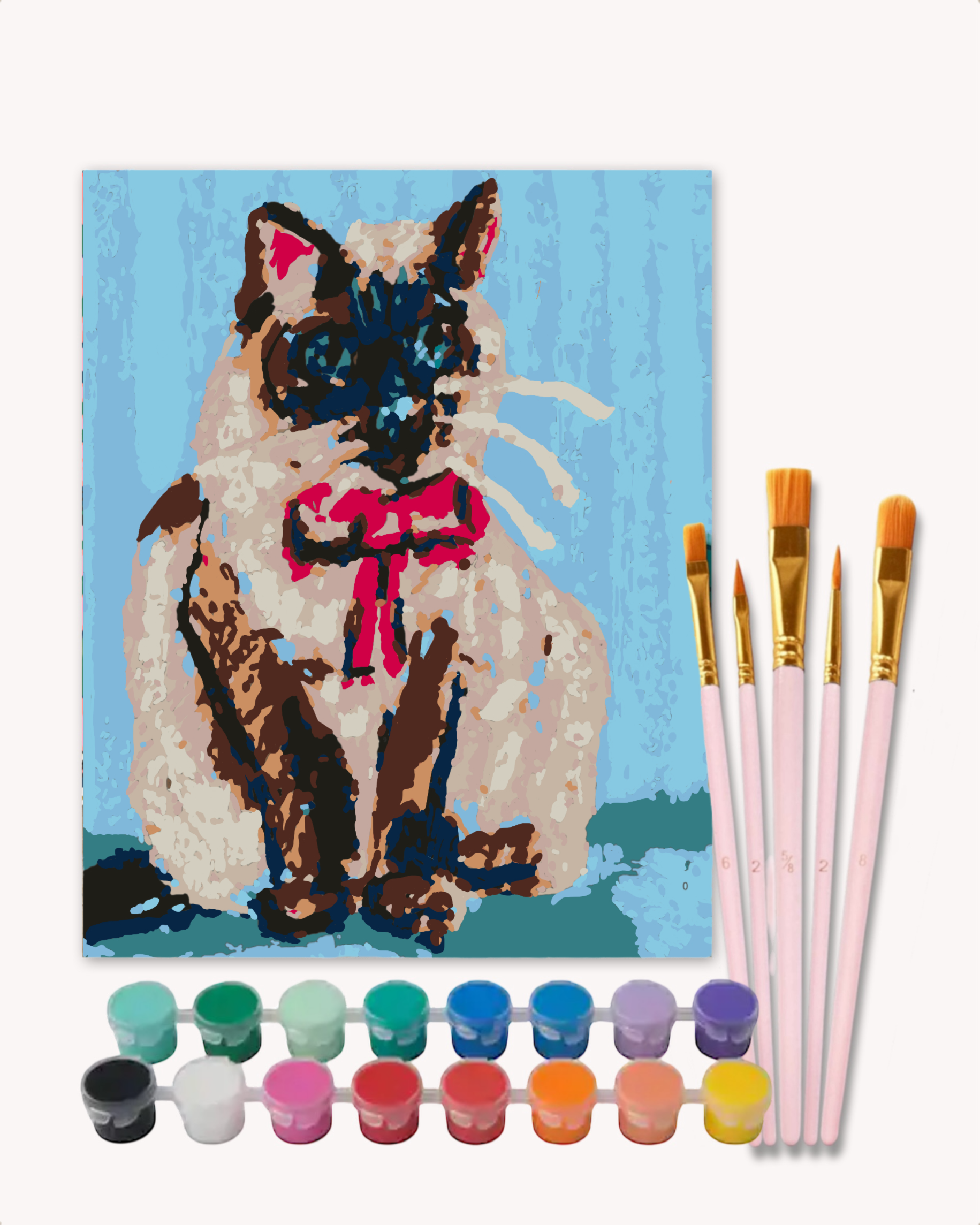 Cat with Bow - Paint by Numbers Kit
