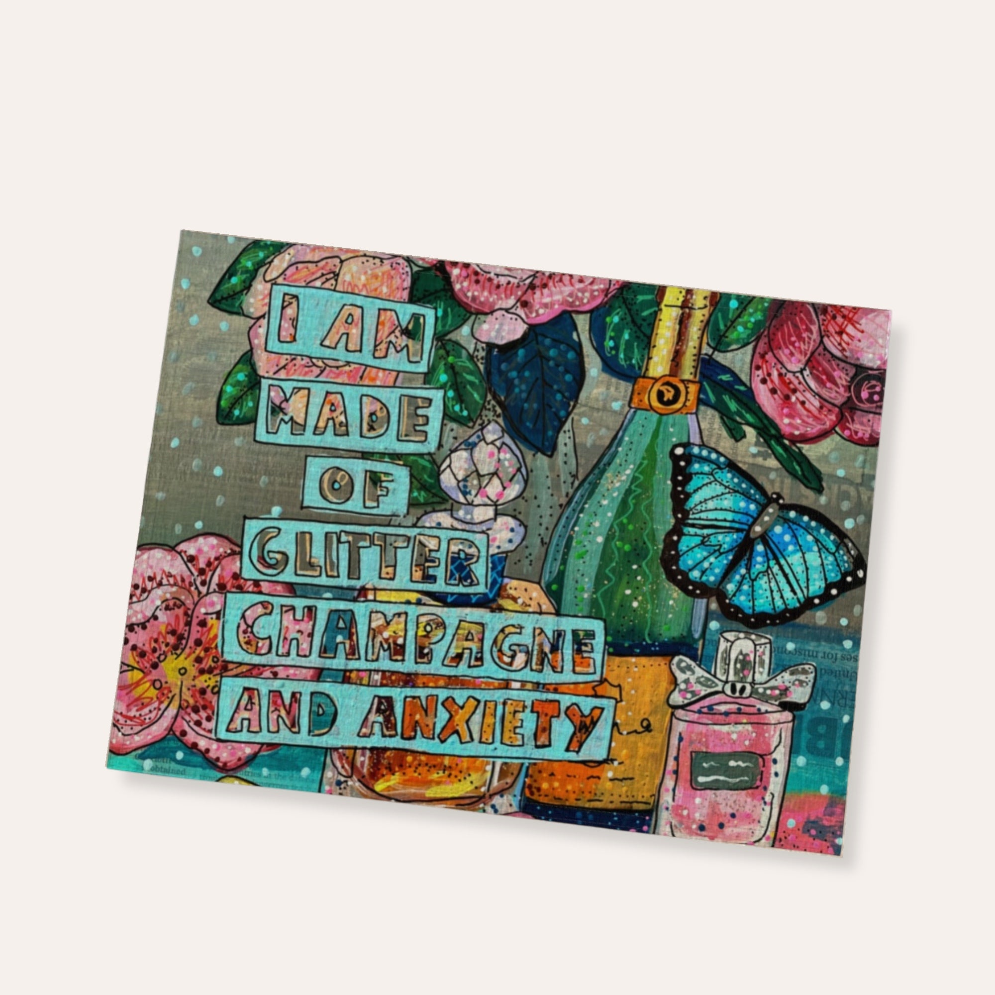 Glitter, Champagne & Anxiety Placemat