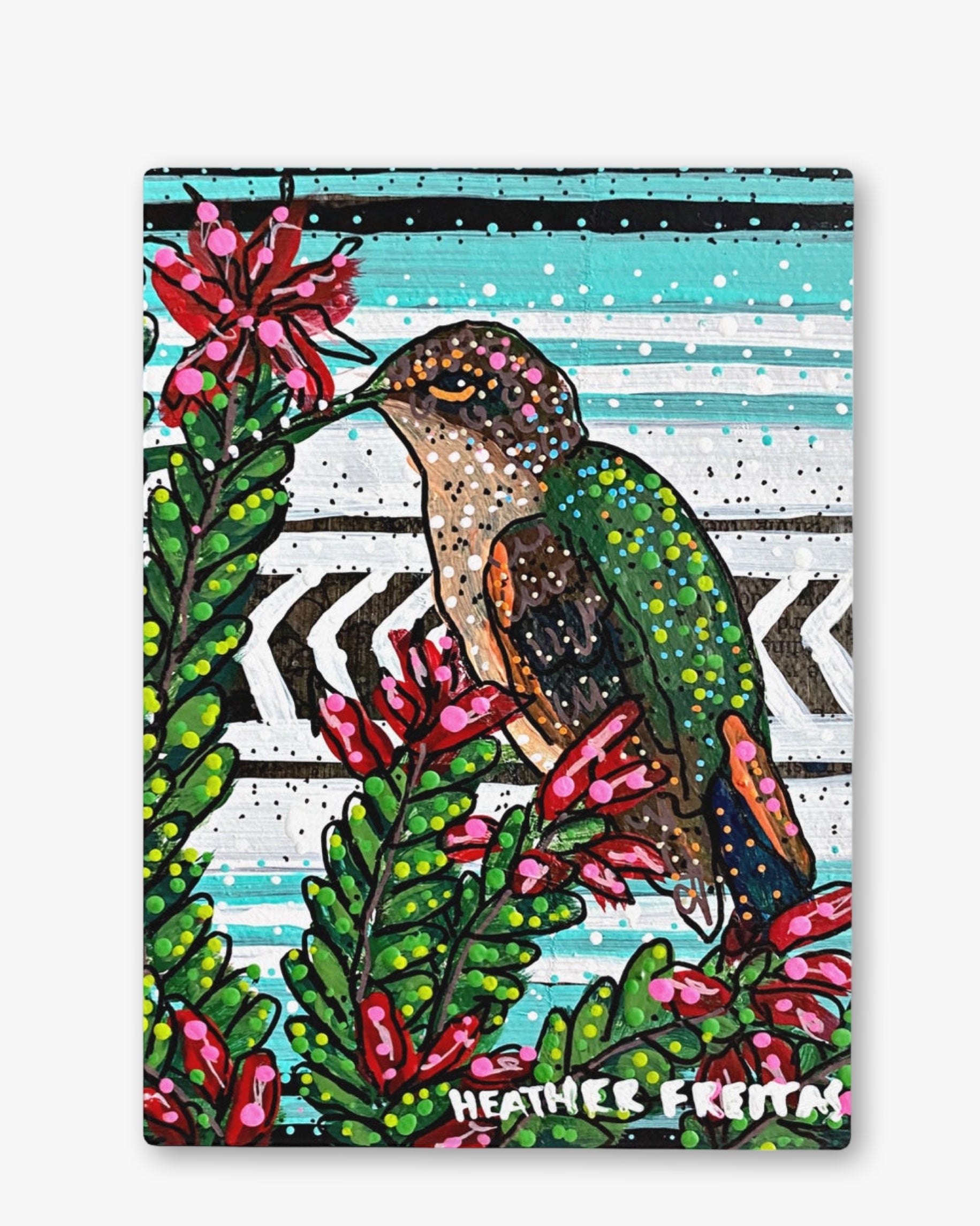 Ocotillo Hummingbird Chinchilla Glass Cutting Board / Trivet