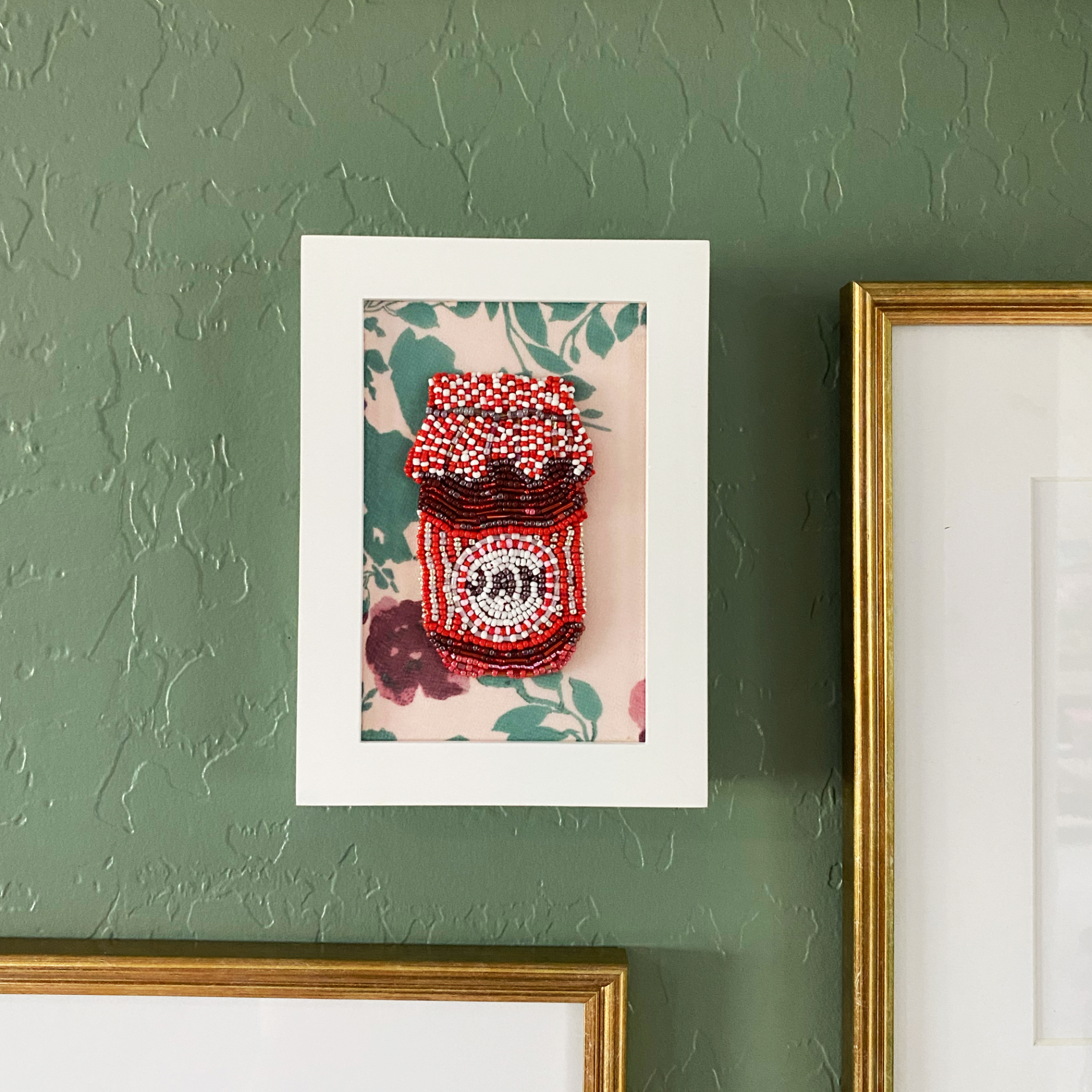 Strawberry Jam Petite Beaded Art