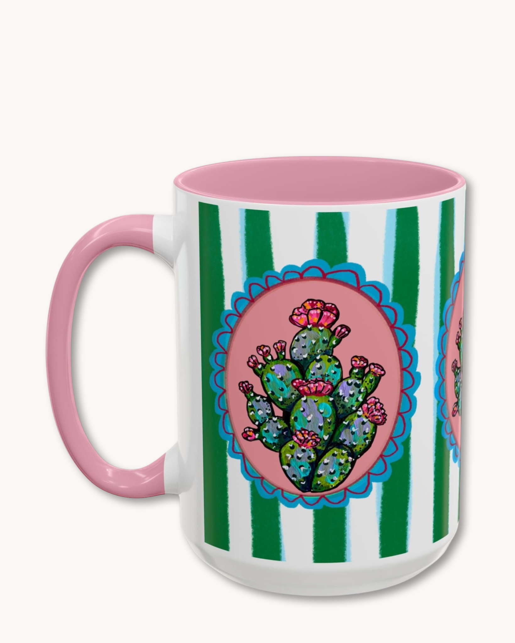 Prickly Pear Cactus Coffee Mug 15oz