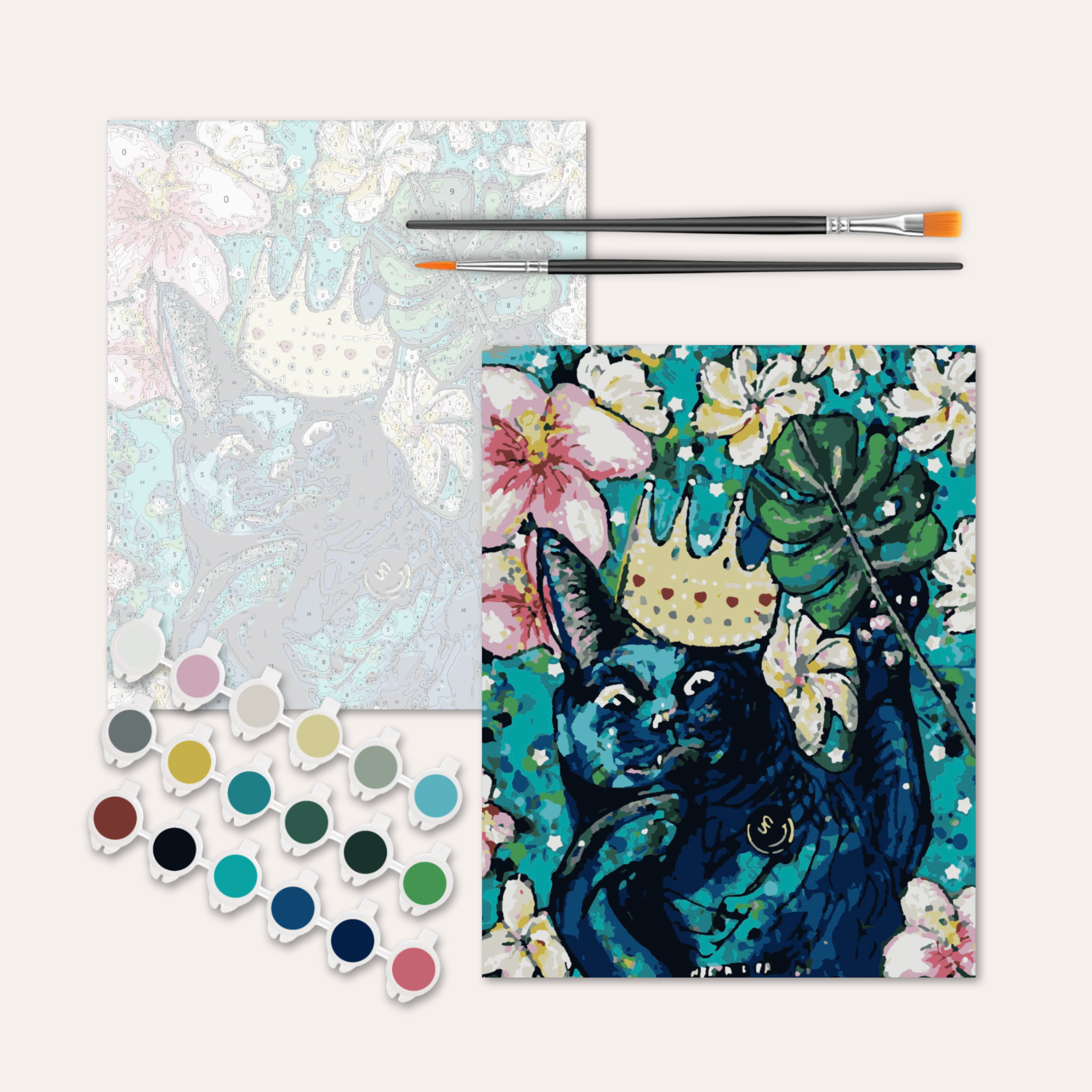 Flower The King Cat - Paint by Numbers Kit