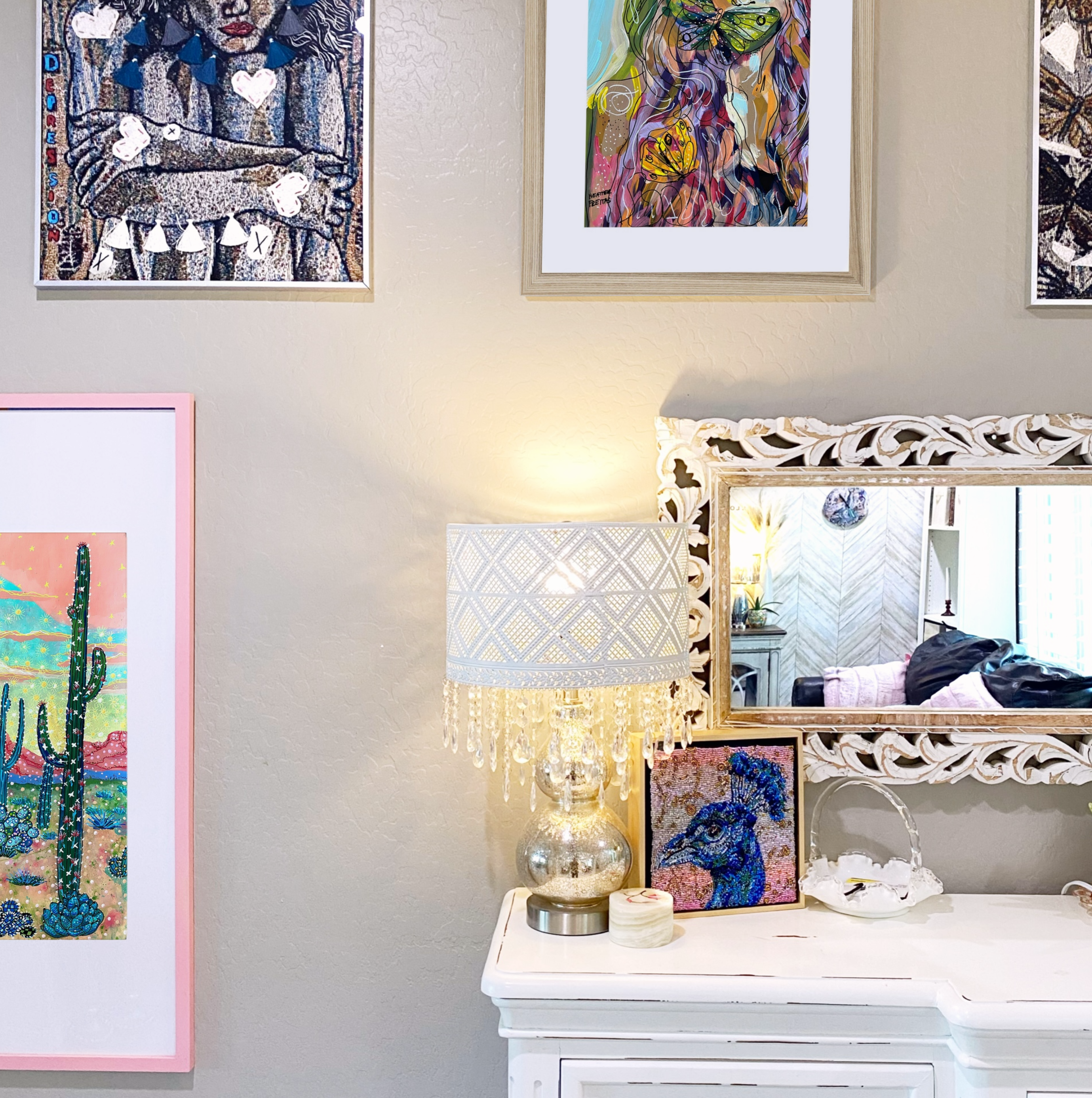 Golden Hour Peacock ( Fully Beaded Artwork )