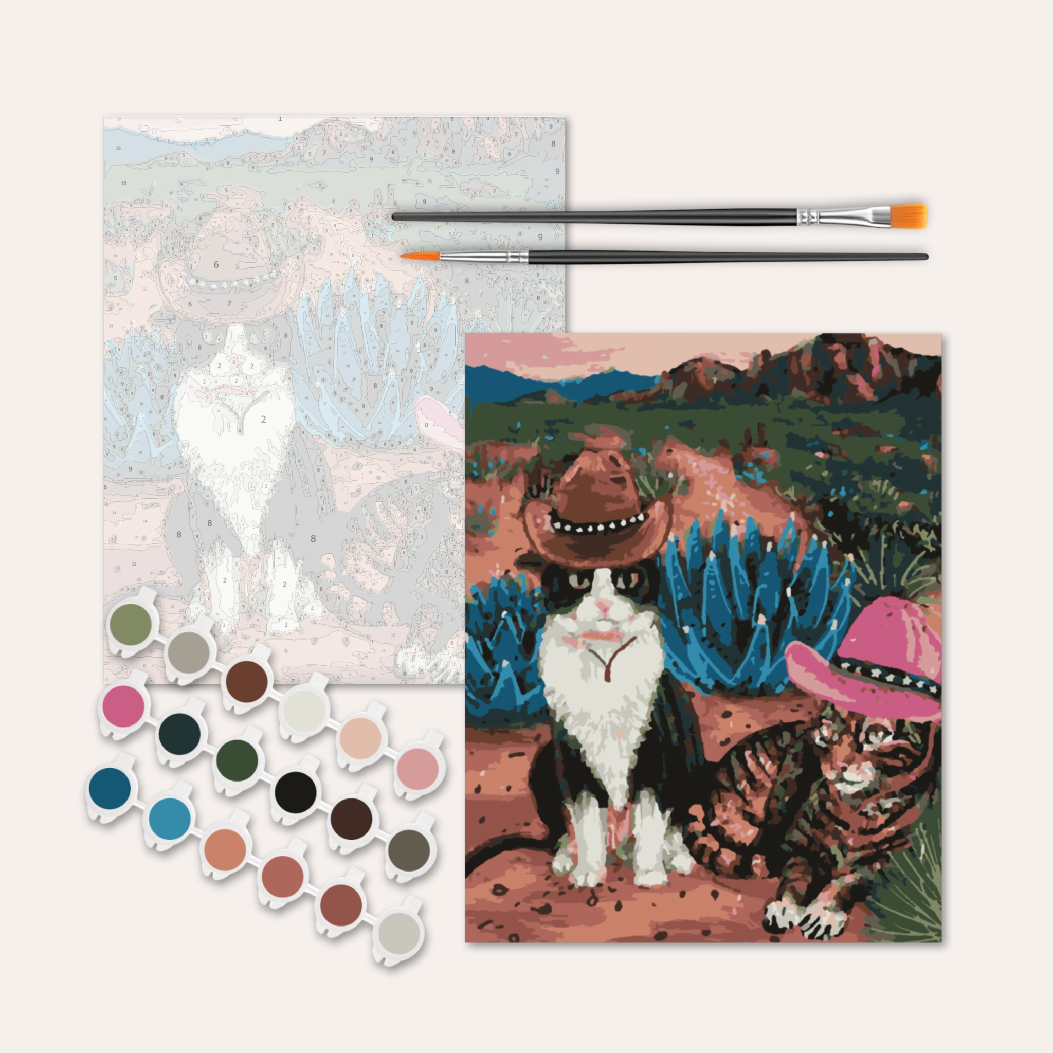 Cowboy Cats - Paint by Numbers Kit