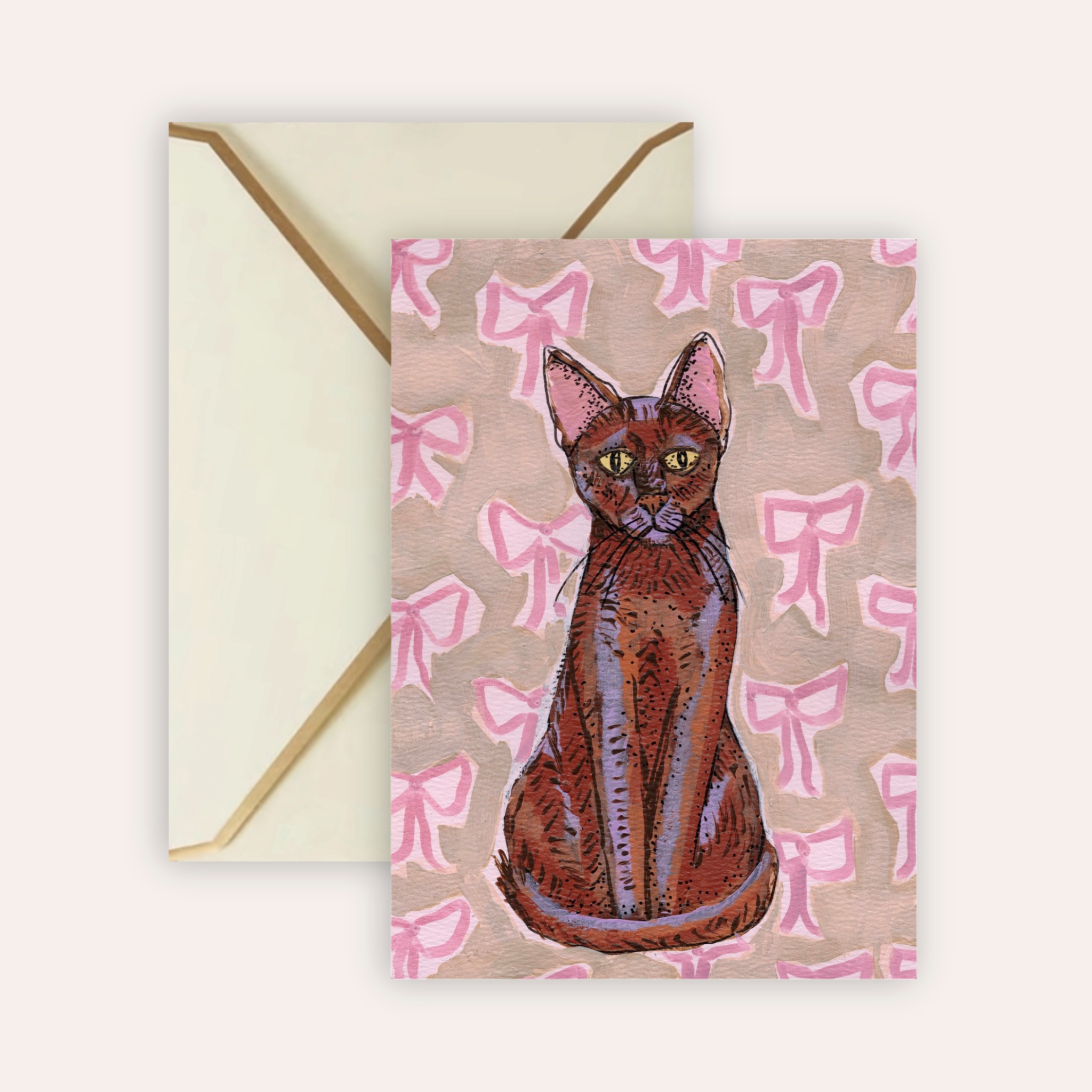 Havana Brown Cat Fine Art Greeting Card