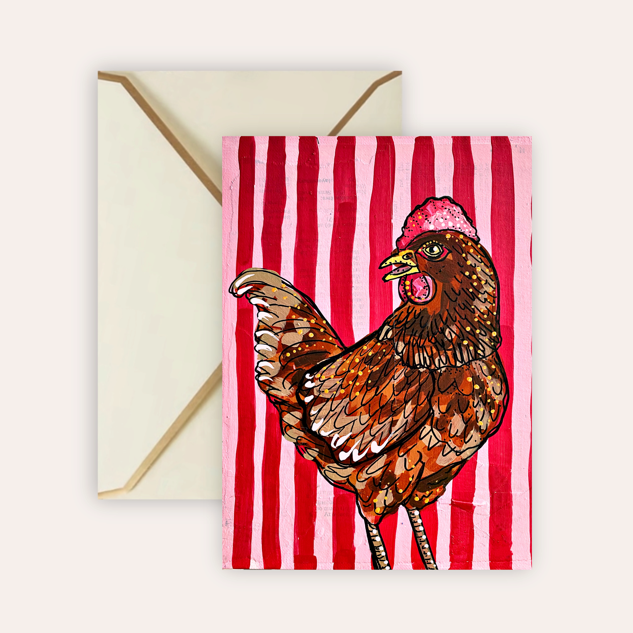 Brown Chicken Fine Art Greeting Card