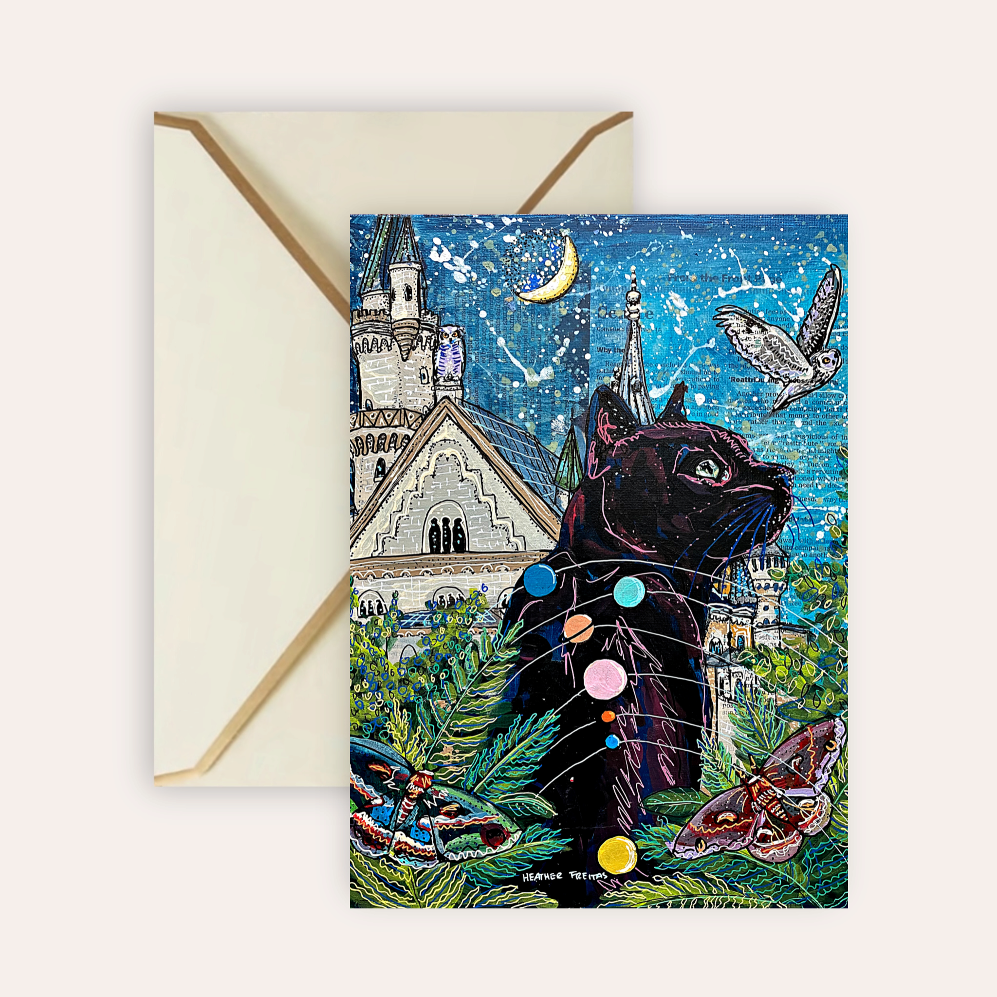 Jupiter Castle Cat Fine Art Greeting Card