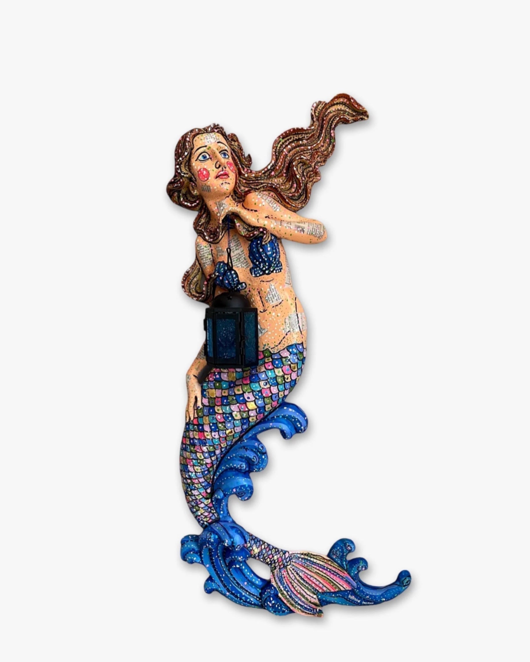 From The Tides Mermaid ( Hand Painted Lighted Sculpture )