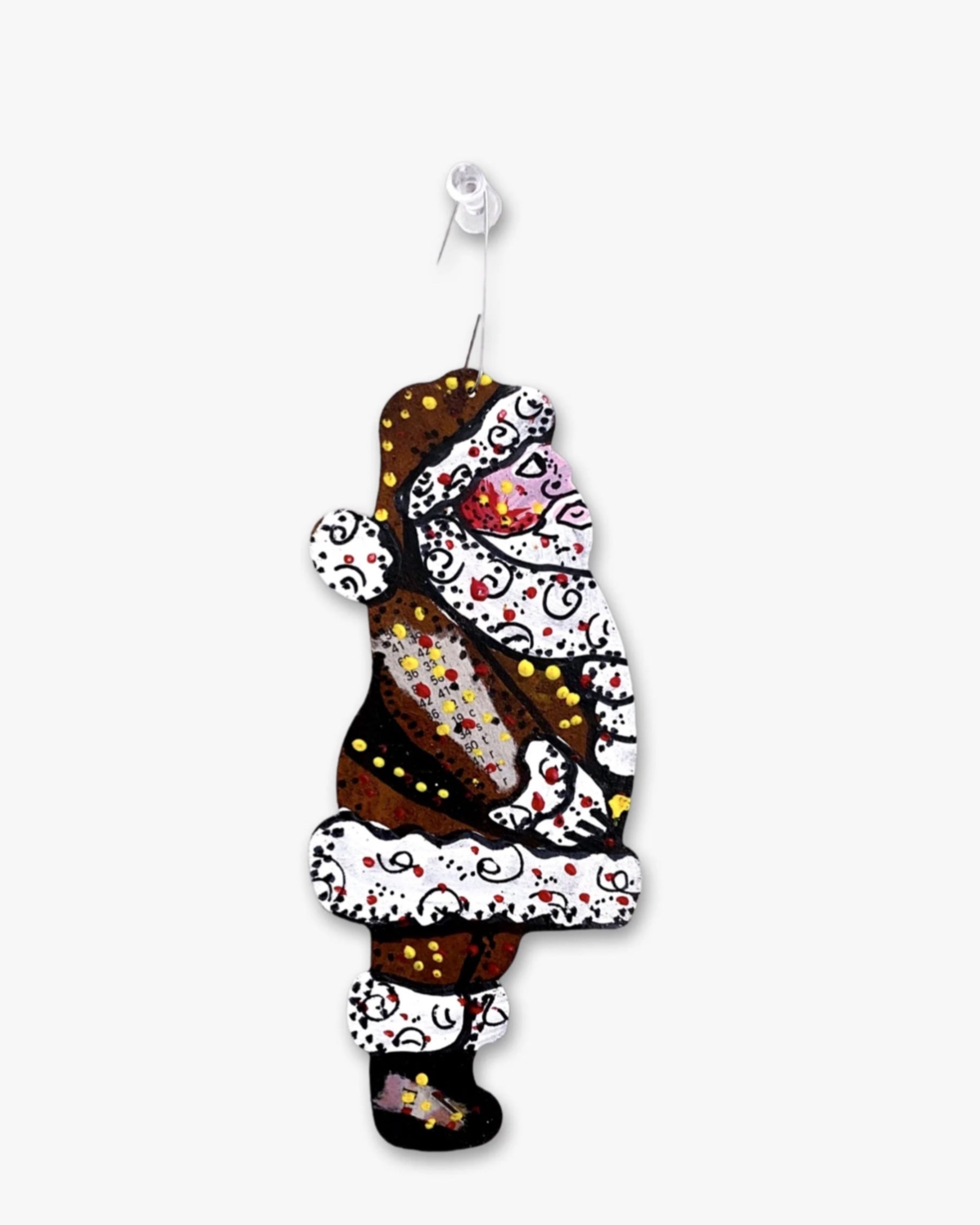 Santa Hand Painted Metal Ornament