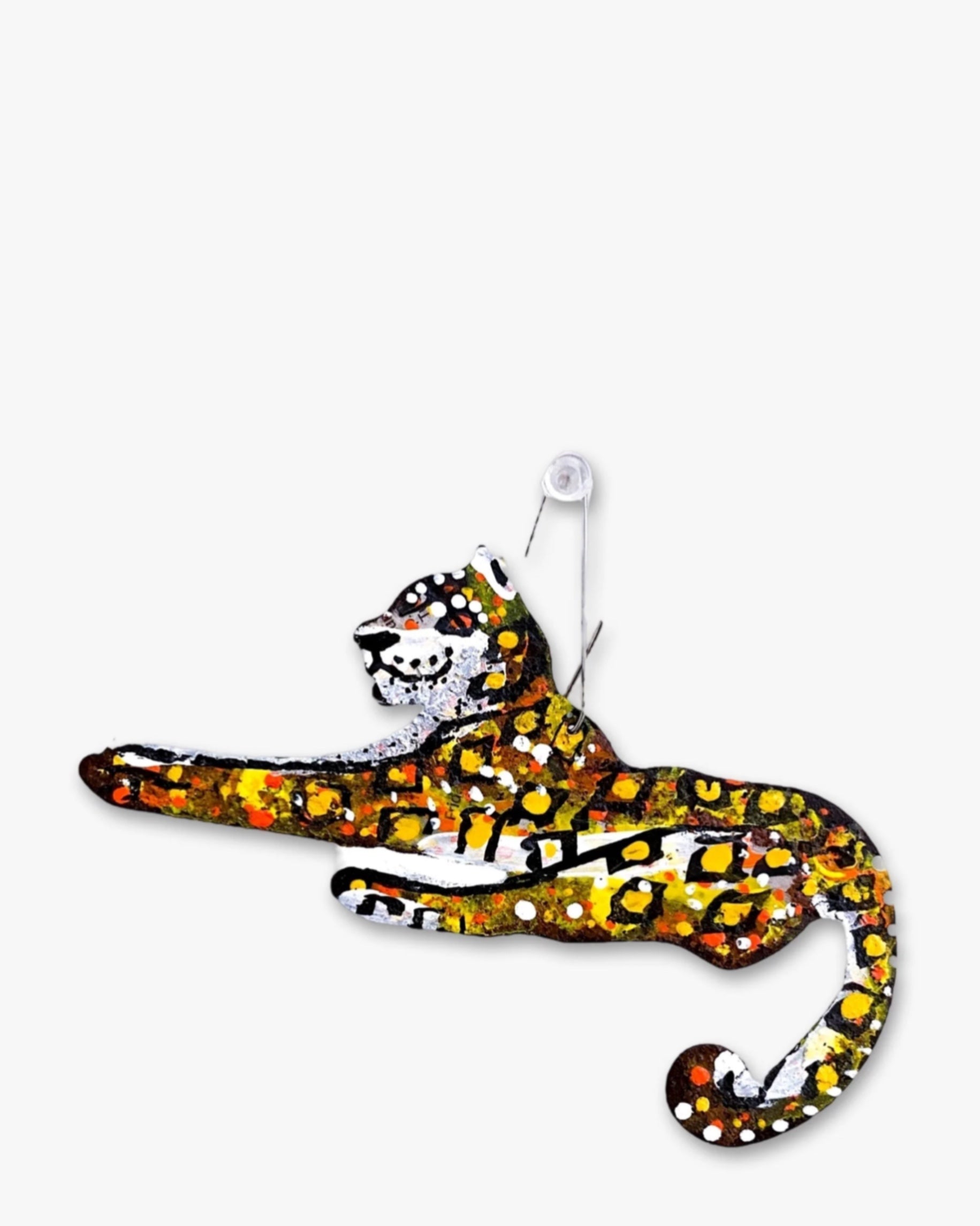 Jaguar Hand Painted Metal Ornament