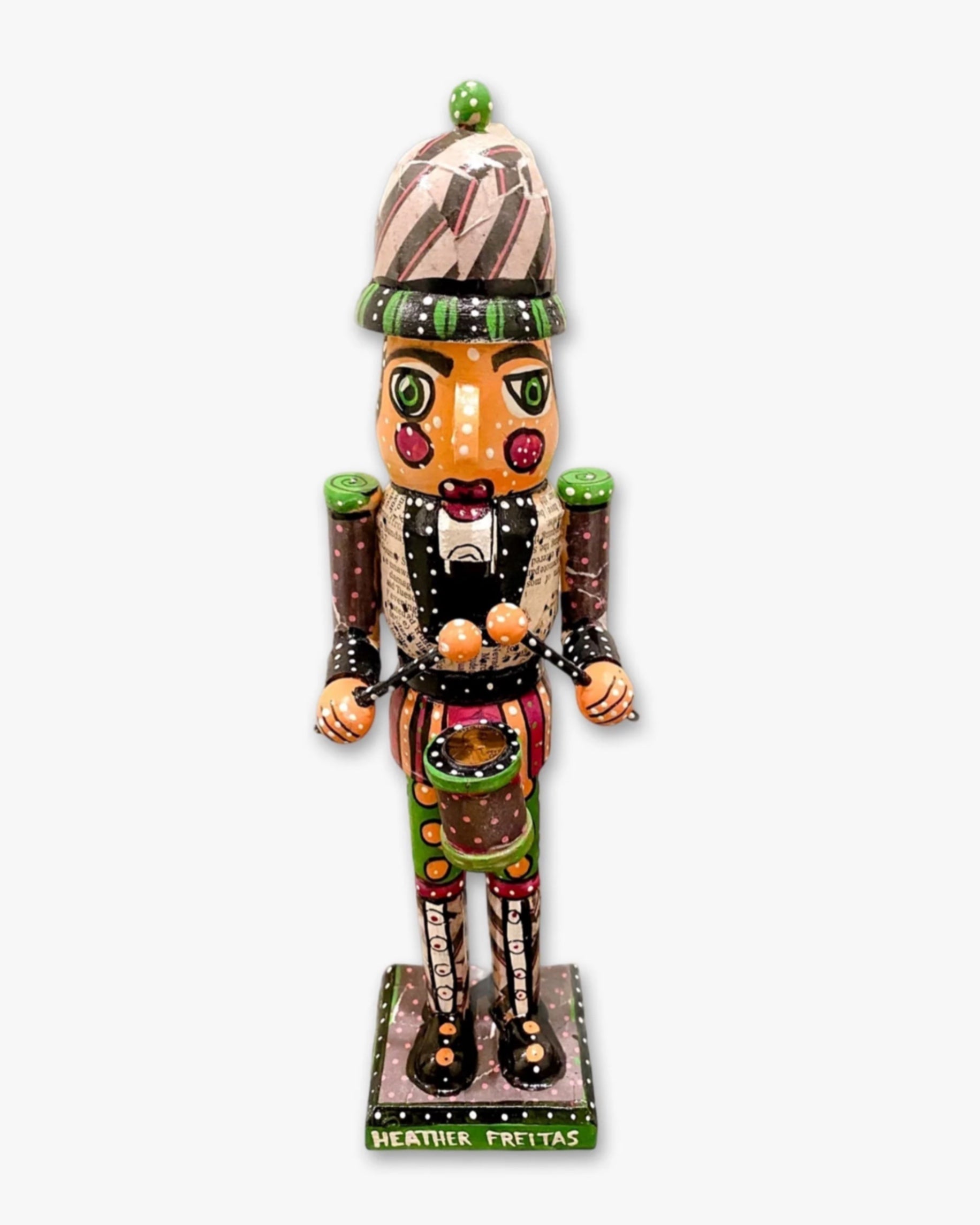 Black Stripe & Polka Dot Nutcracker