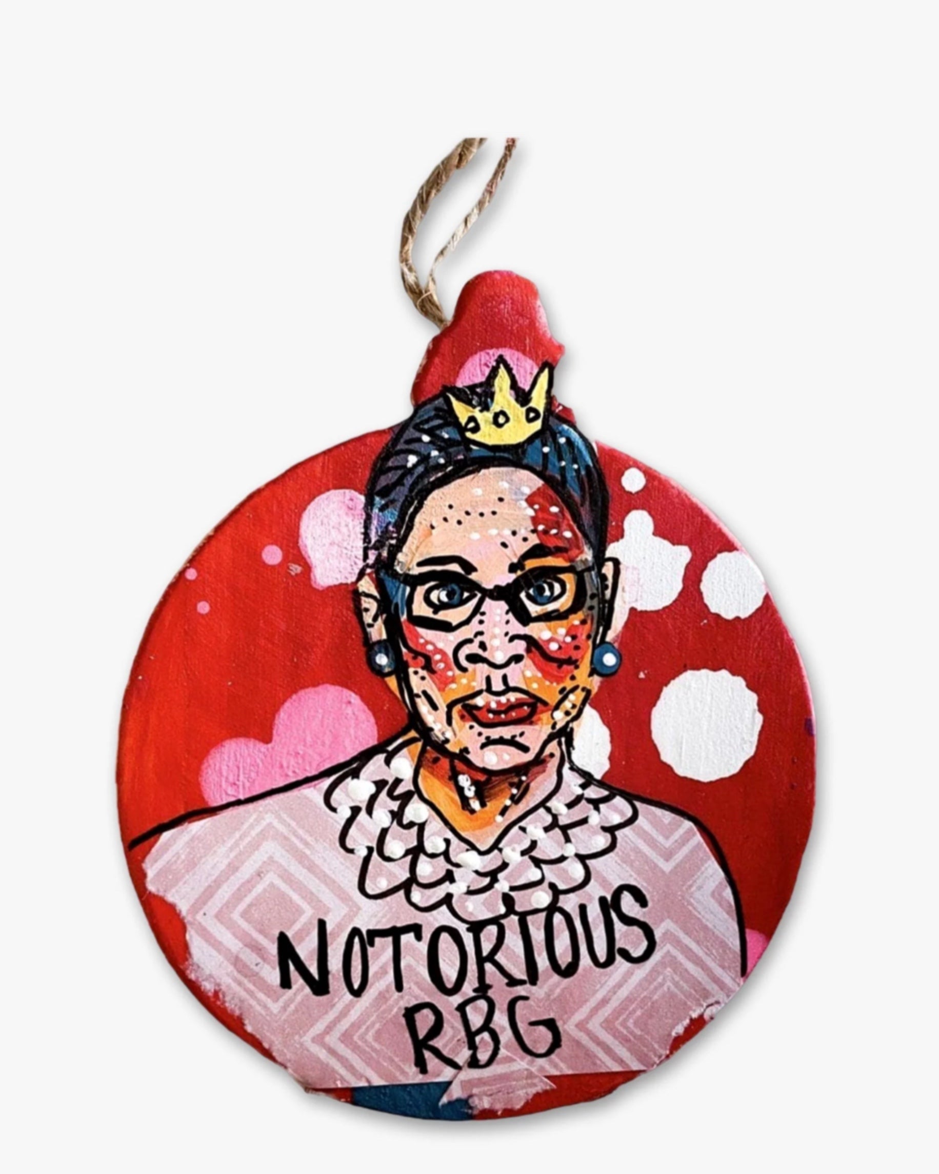 Notorious RBG - Hand Painted Ornament