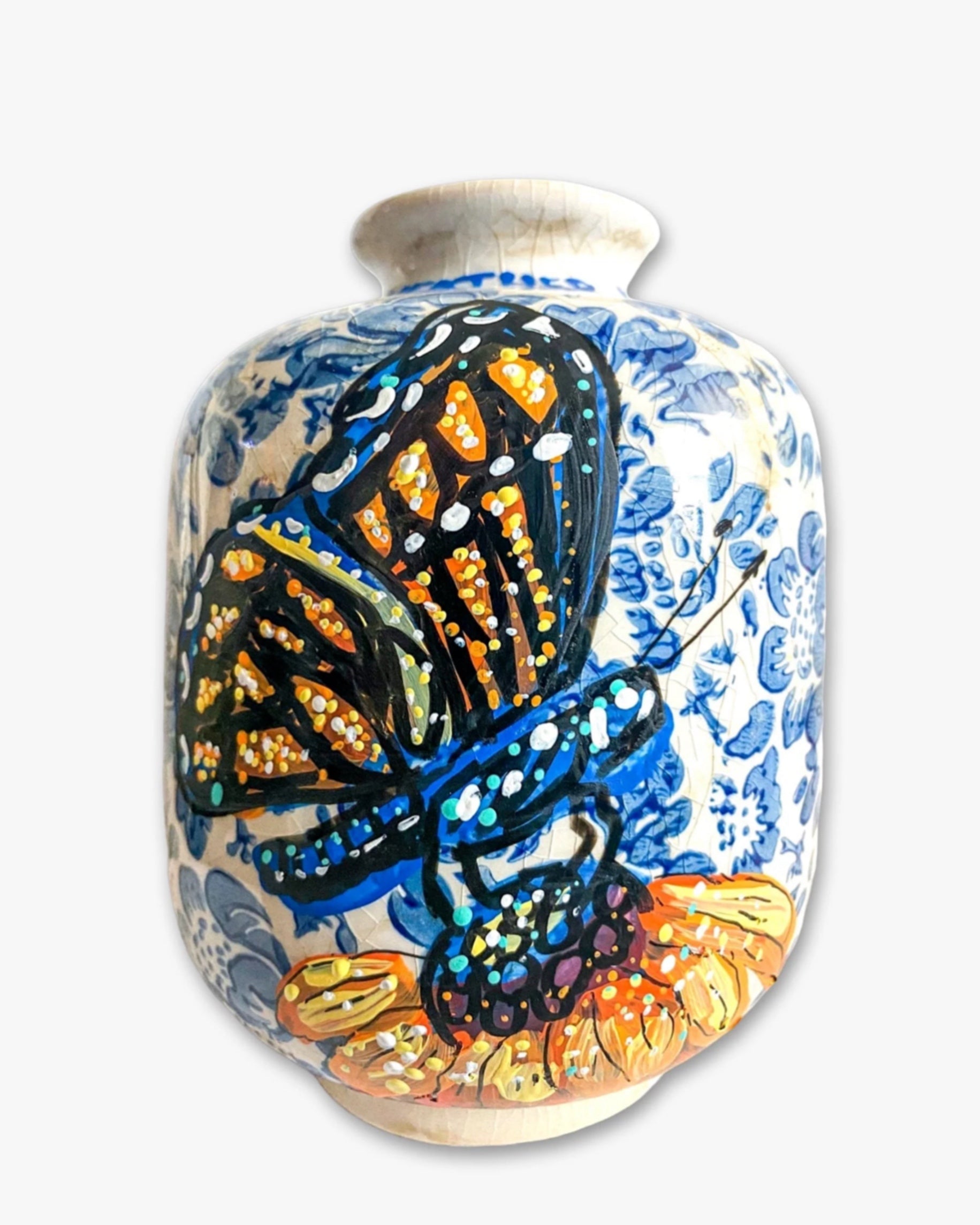 Bufferfly Blue Cloud Bud Vase