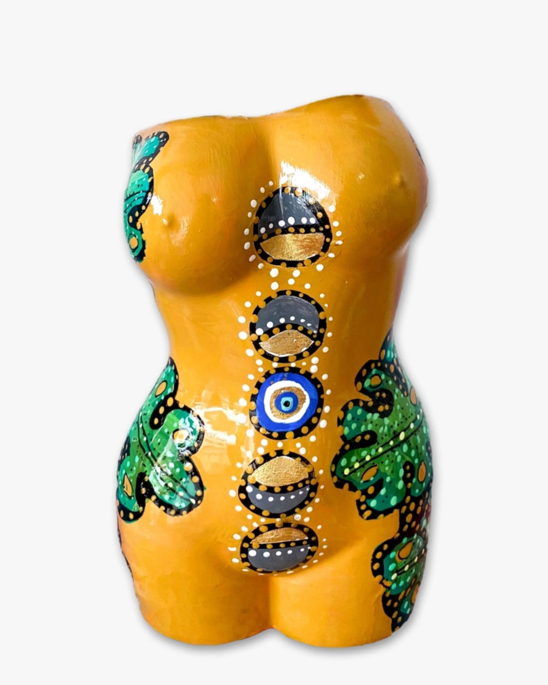 Gold Ochre Goddess Vase