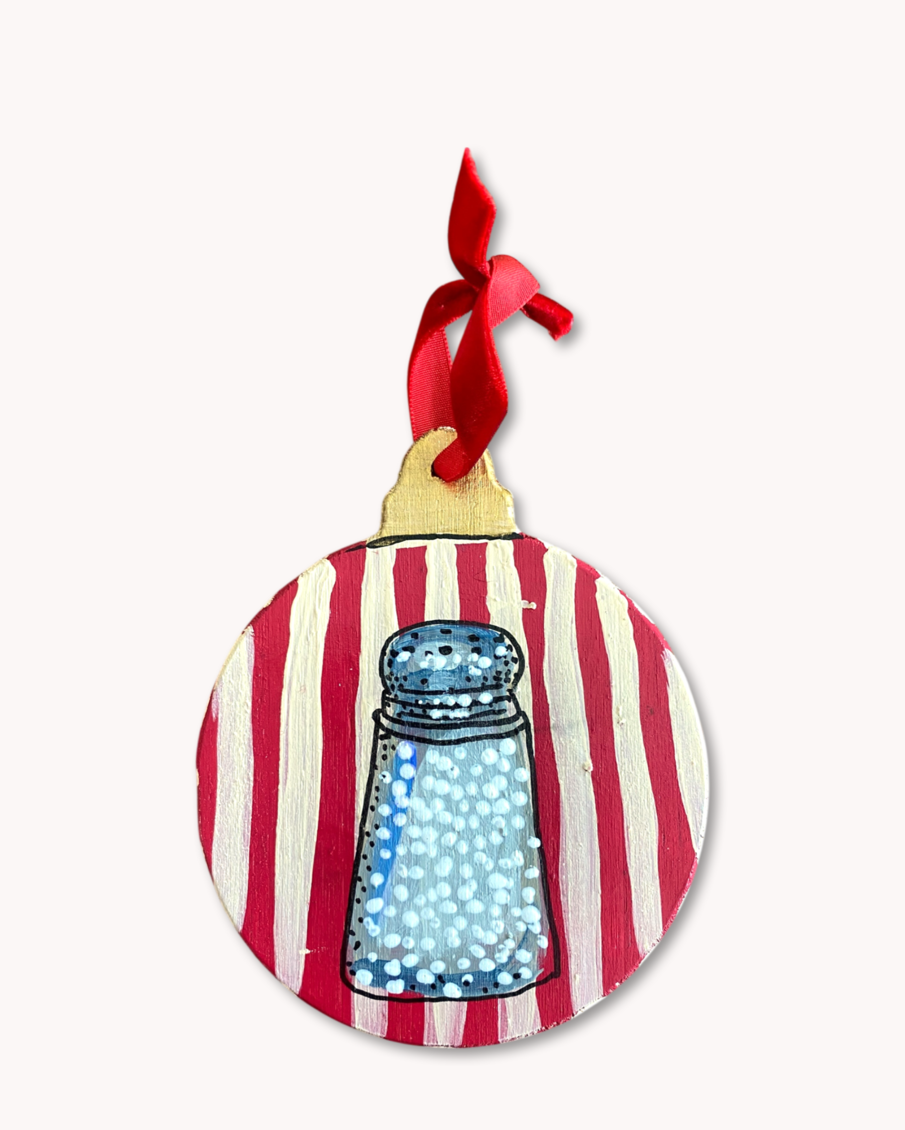 Red & Yellow Salt Hand Painted Ornament