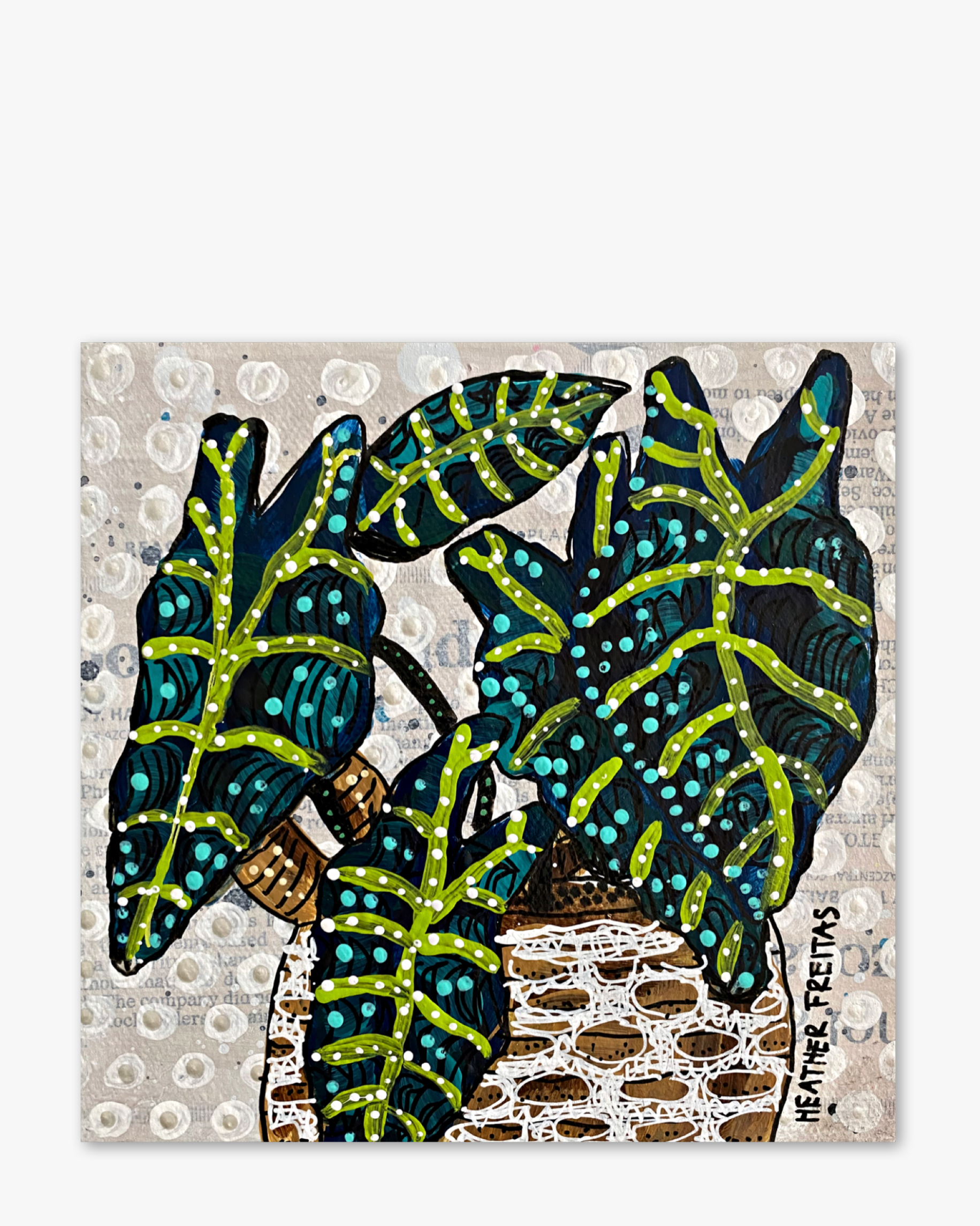 Alocasia ( Original Painting ) - Heather Freitas - fine art home deccor