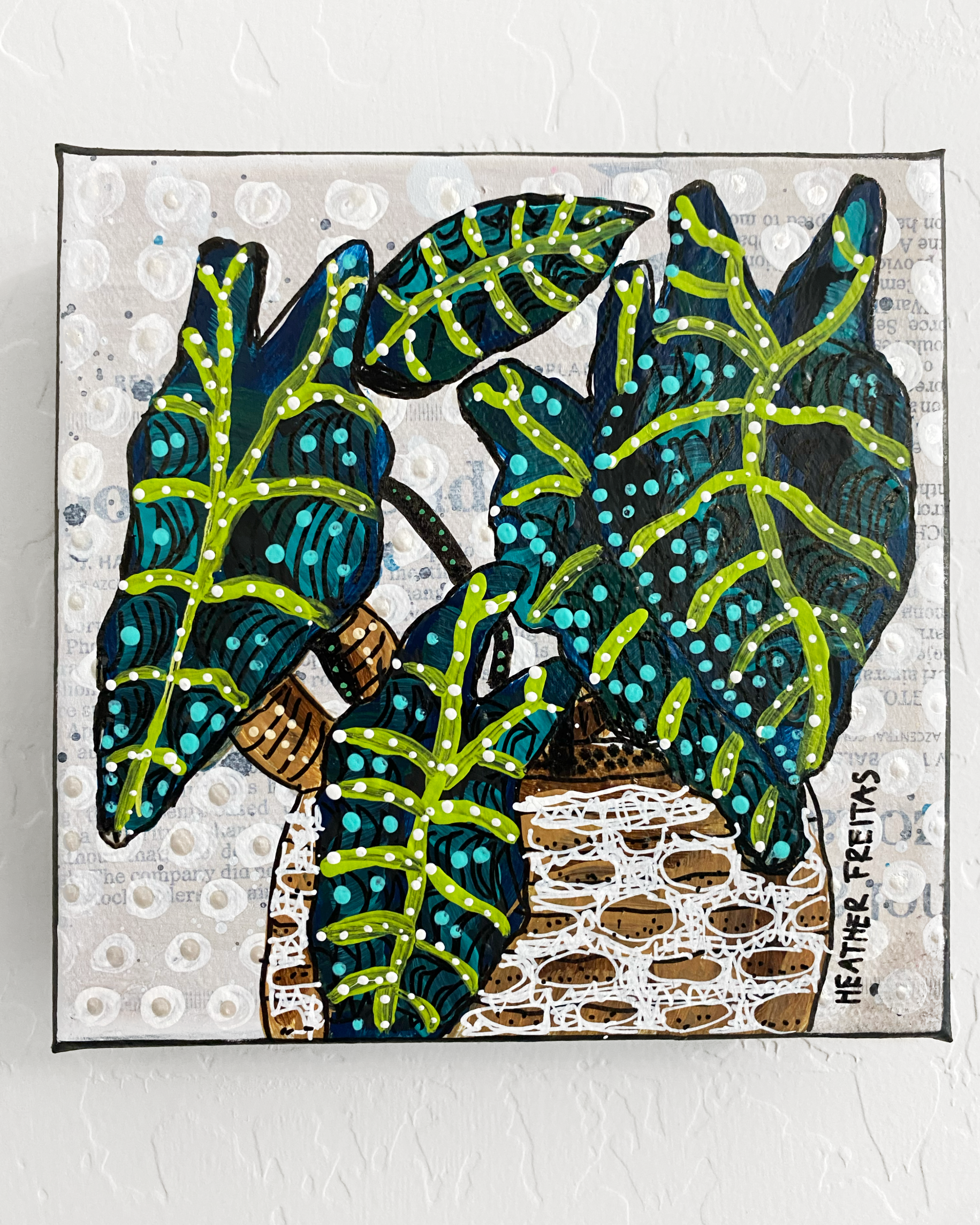 Alocasia ( Original Painting ) - Heather Freitas - fine art home deccor