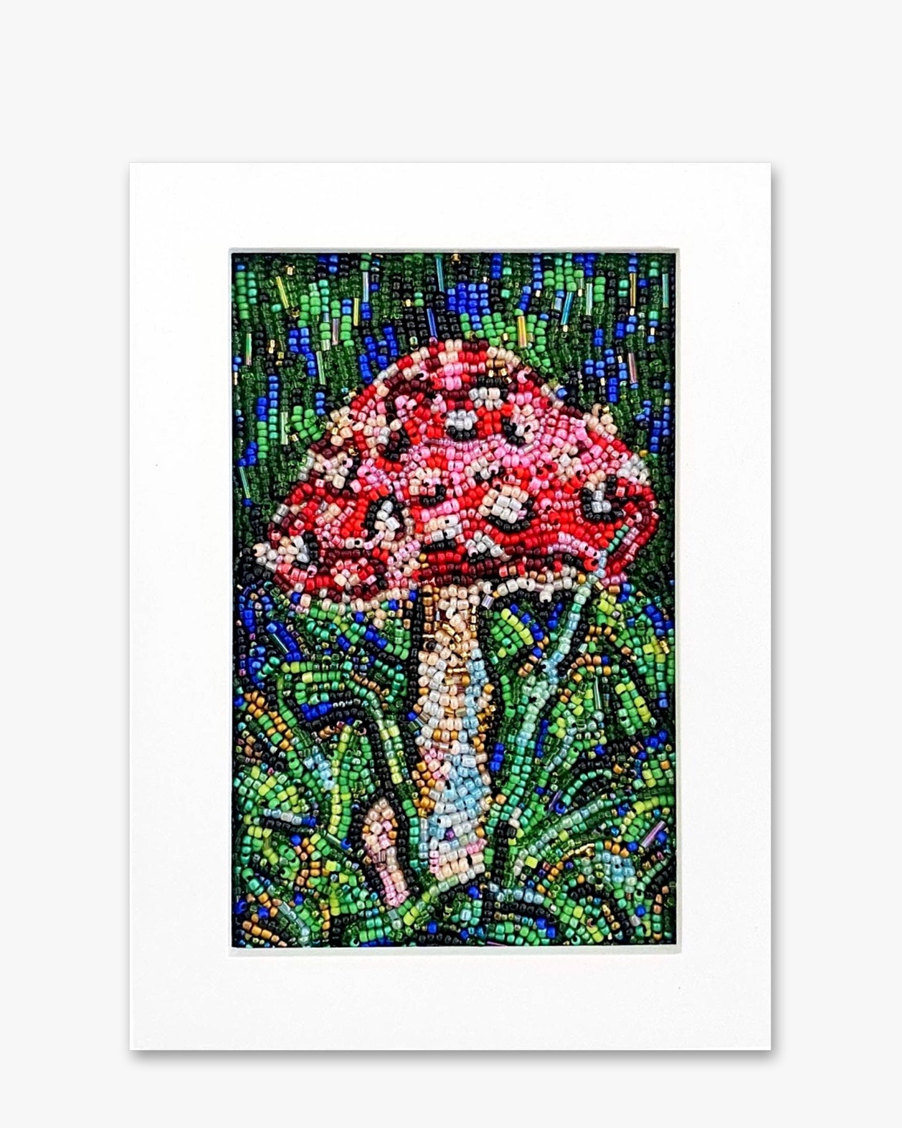 Amanita Muscaria - Fully Beaded Artwork - Heather Freitas - fine art home deccor