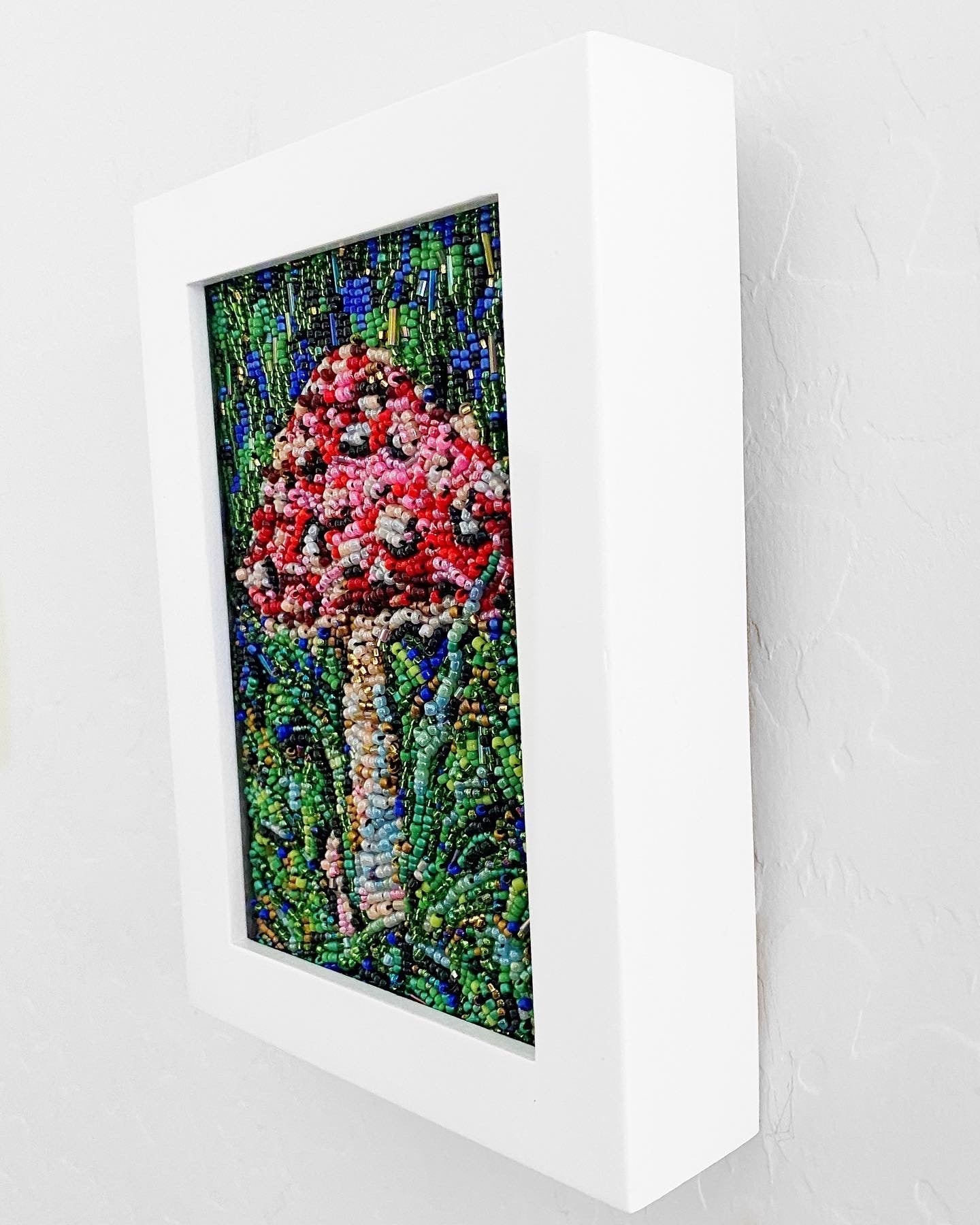 Amanita Muscaria - Fully Beaded Artwork - Heather Freitas - fine art home deccor