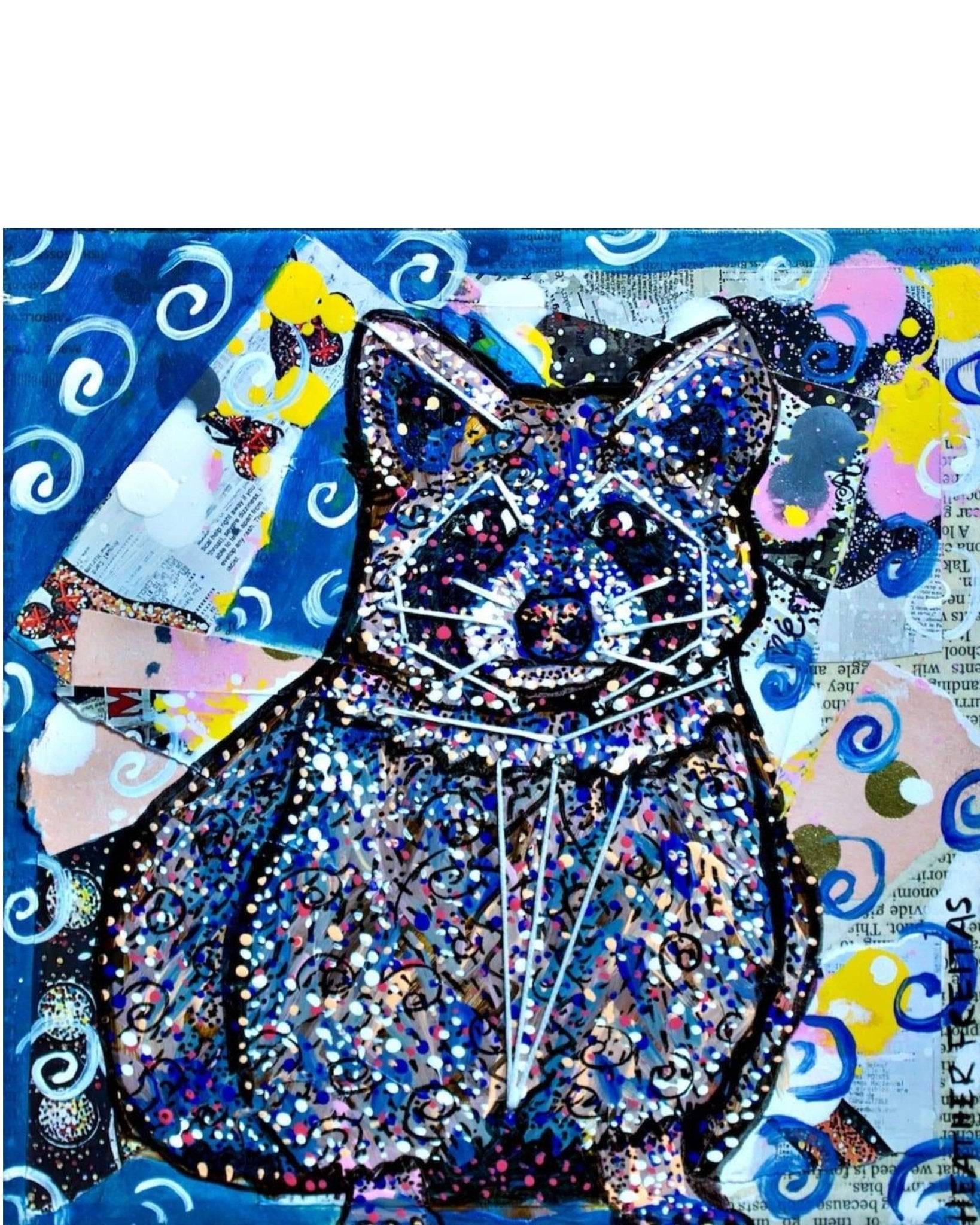 Bandit - Original wildlife racoon painting - Heather Freitas - fine art home deccor