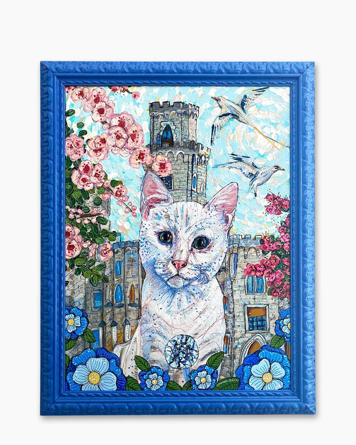 Blossom , Castle Cat ( Original Painting ) - Heather Freitas - fine art home deccor