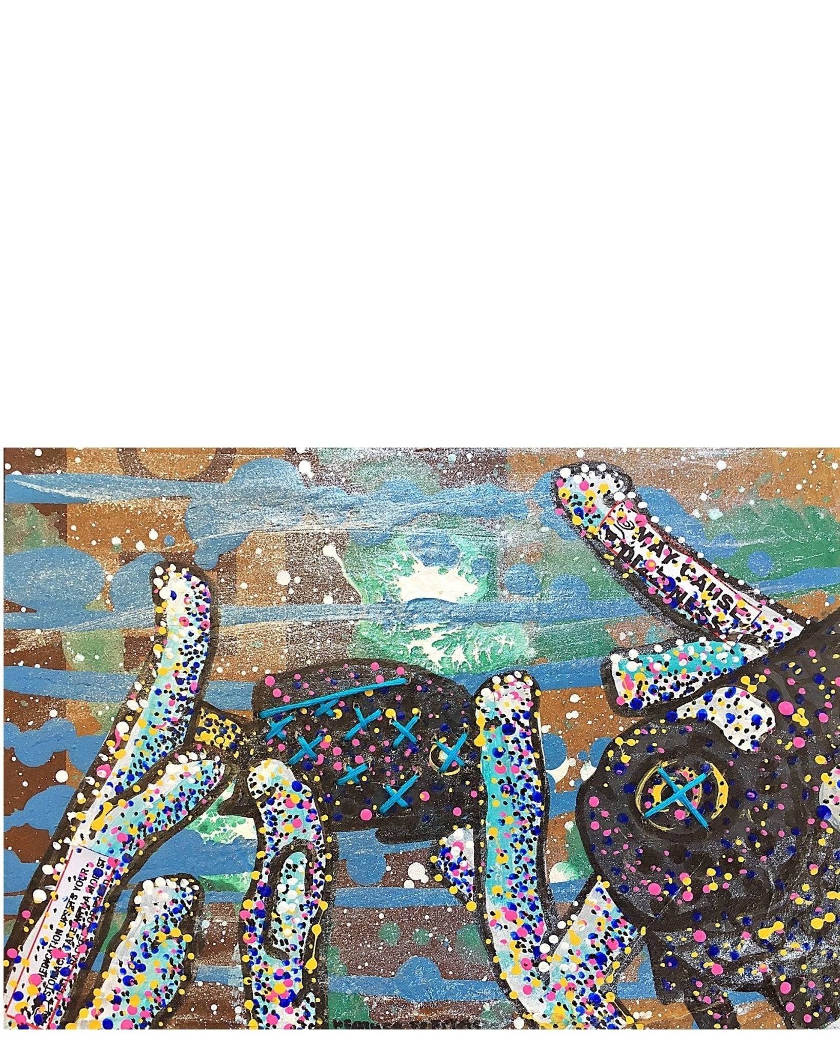 Damsel - fish Original painting - Heather Freitas - fine art home deccor